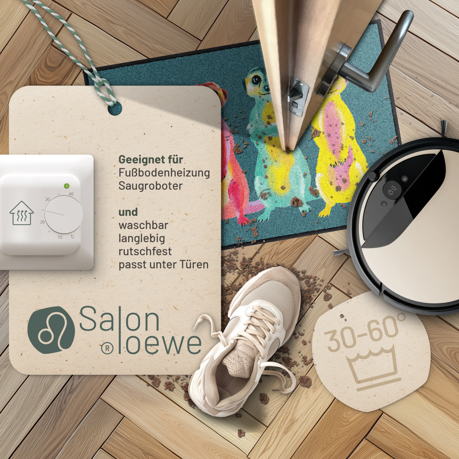 salonloewe-rainbow-meerkats-eingangsmatte-50-x-75-cm-bunte-erdm-nnchen-fu-matte- image 3