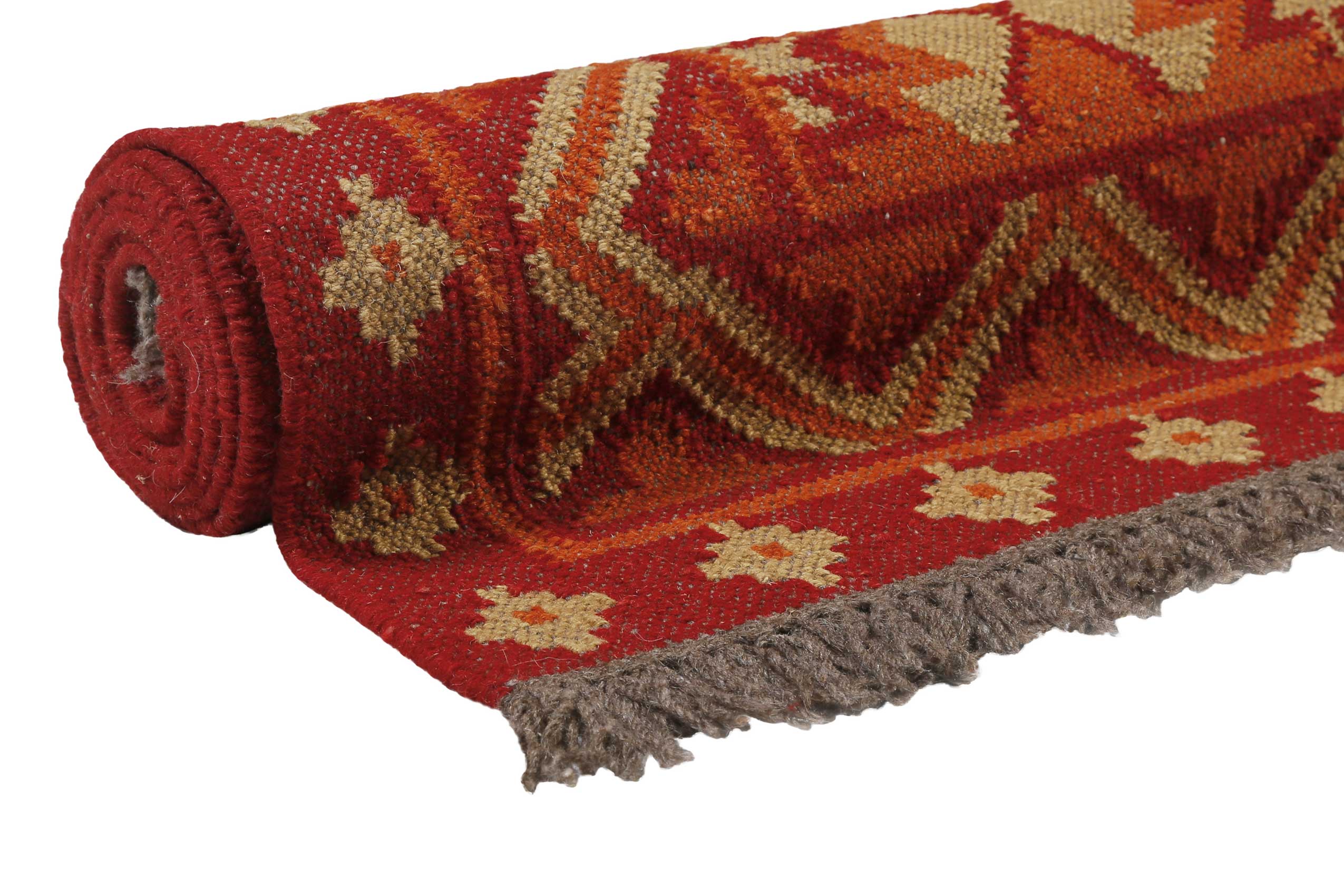 green-looop-by-weconhome-kelim-teppich-clare-rostrot-handgewebt-wolle-goodweave image 8