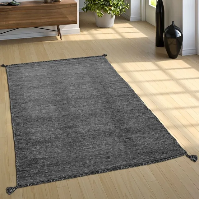 paco-home-kelim-natur-teppich-baumwolle-mit-fransen-grau-120x170-cm image 1