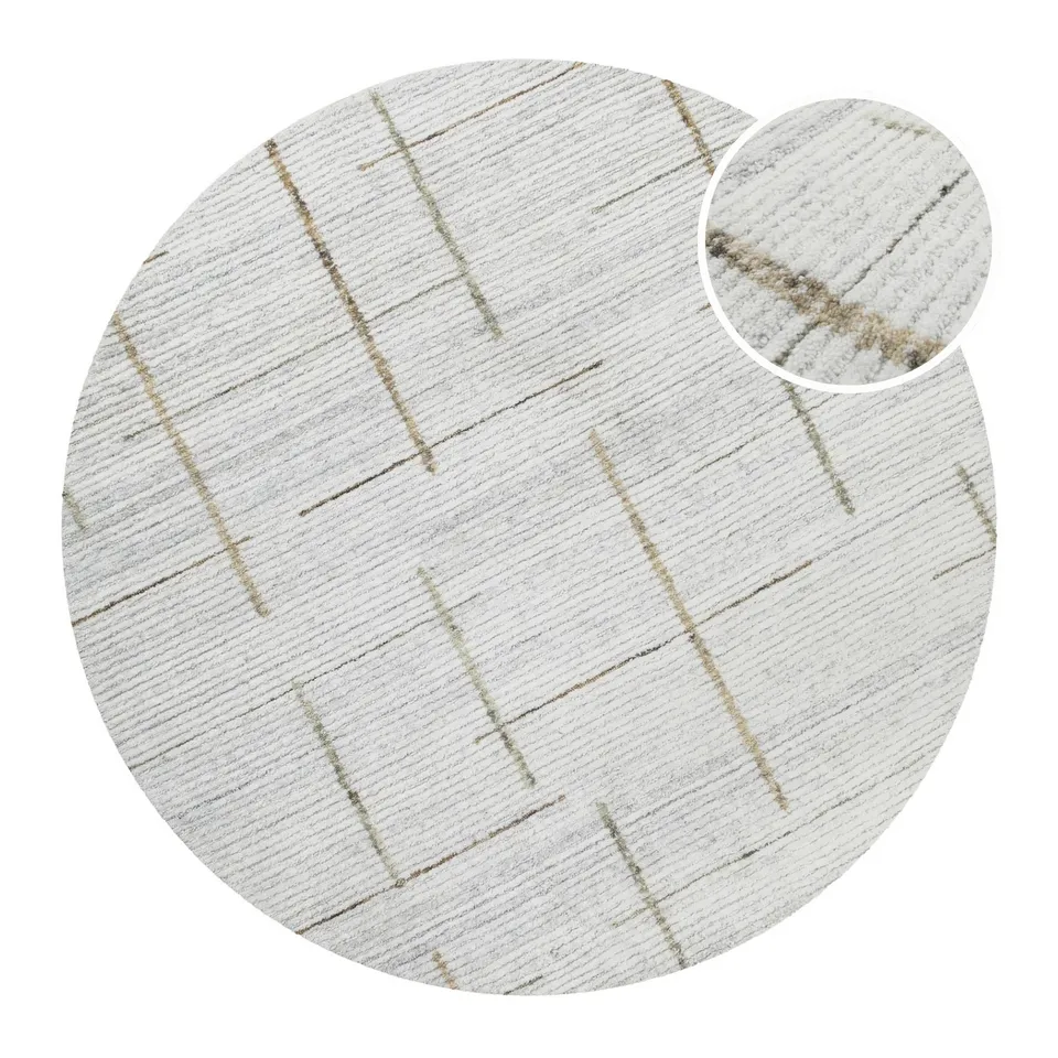 weconhome-hamptons-twentytwo-kurzflor-teppich-rund-perl-wei-handgetuftet-200-cm image 1