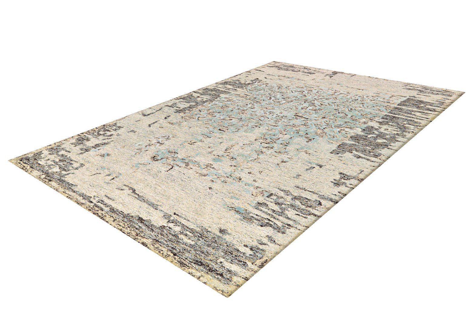 kayoom-damast-8067-kurzflorteppich-handgetufteter-shabby-chic-teppich-verwaschen image 3