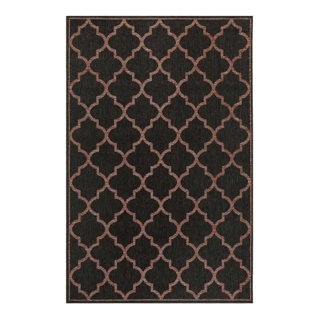 weconhome-outdoor-teppich-gleamy-anthrazit-rot-gewebt-100-polypropylen-5-mm-flor image 1
