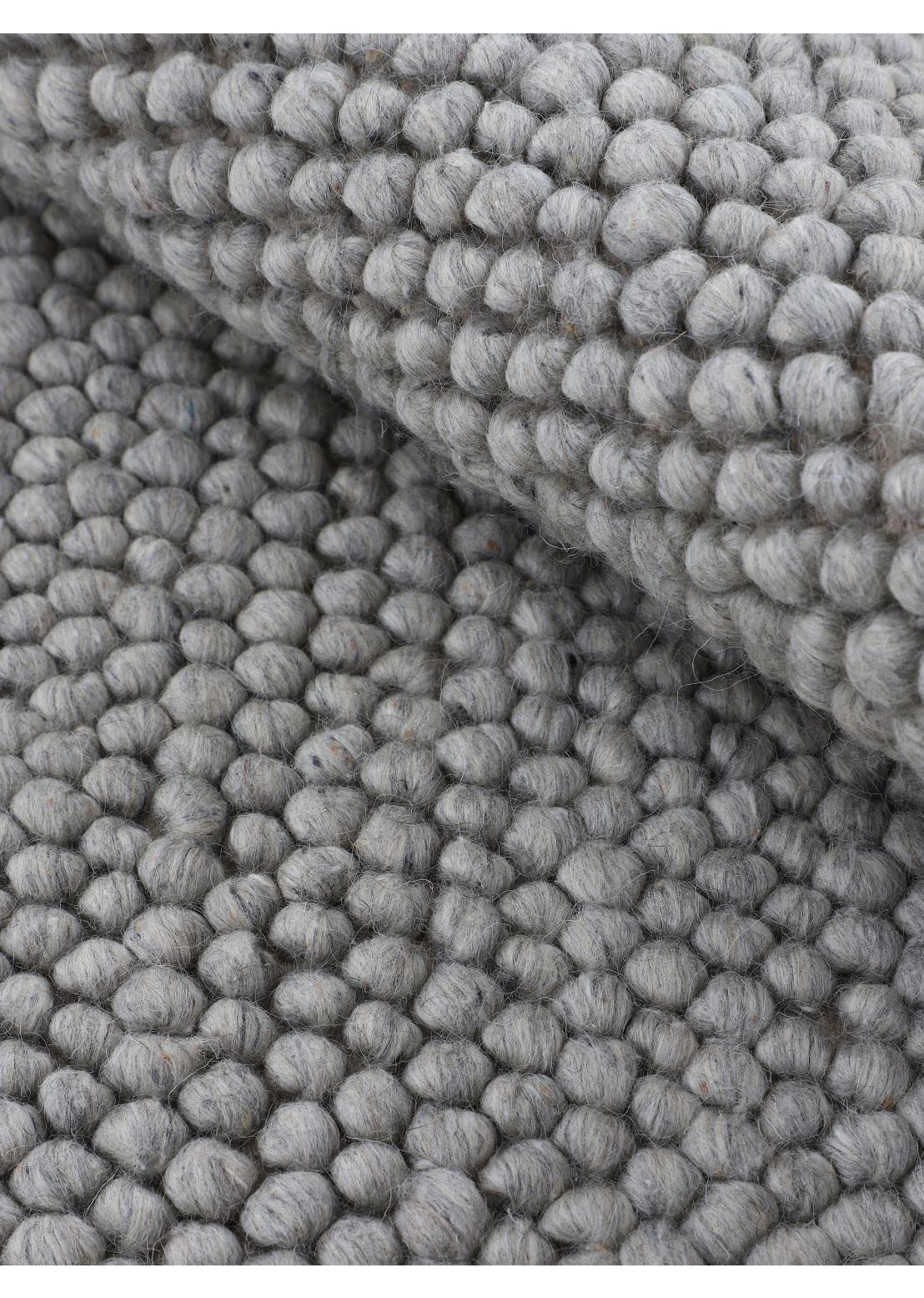 carpetfine-calo-wollteppich-rund-hellgrau-80-cm-filzkugel image 7