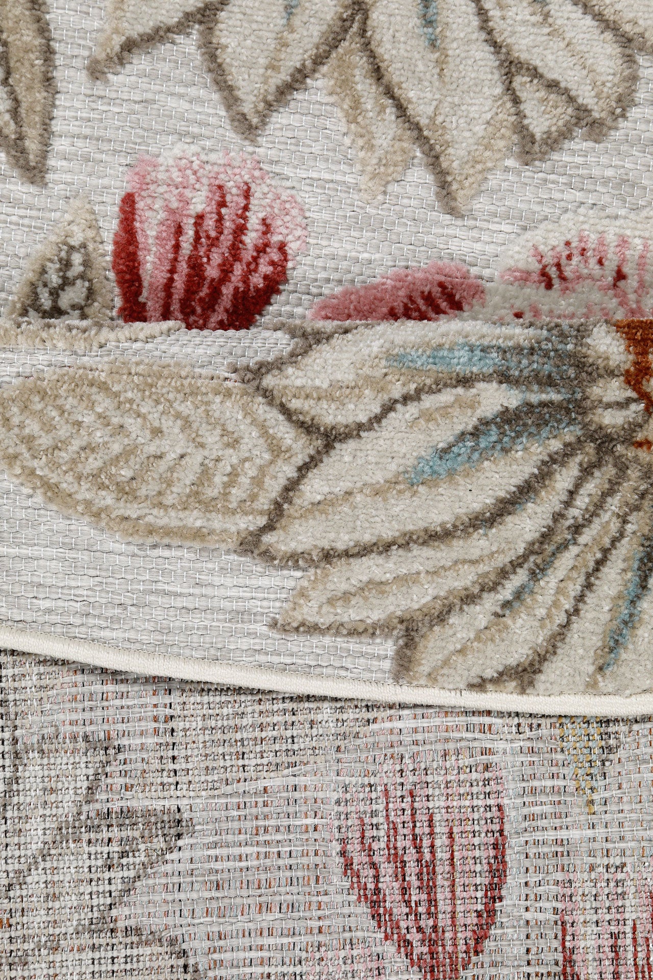 weconhome-abloom-in-outdoorteppich-rund-beige-gewebt-wetterfest-florales-hoch-ti image 4