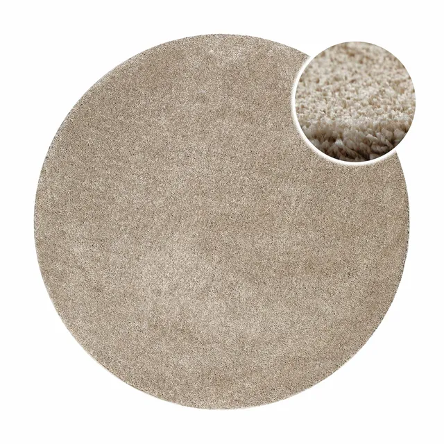 weconhome-basics-kurzflorteppich-nova-rund-sand-beige-maschinell-gewebt-syntheti image 1
