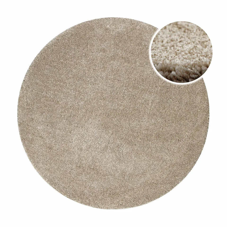 weconhome-basics-kurzflorteppich-nova-rund-sand-beige-maschinell-gewebt-syntheti image 1