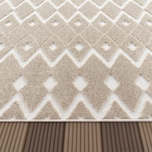 paco-home-outdoor-teppich-wetterfest-rund-160-cm-boho-3d-optik-beige-creme-100-p image 8