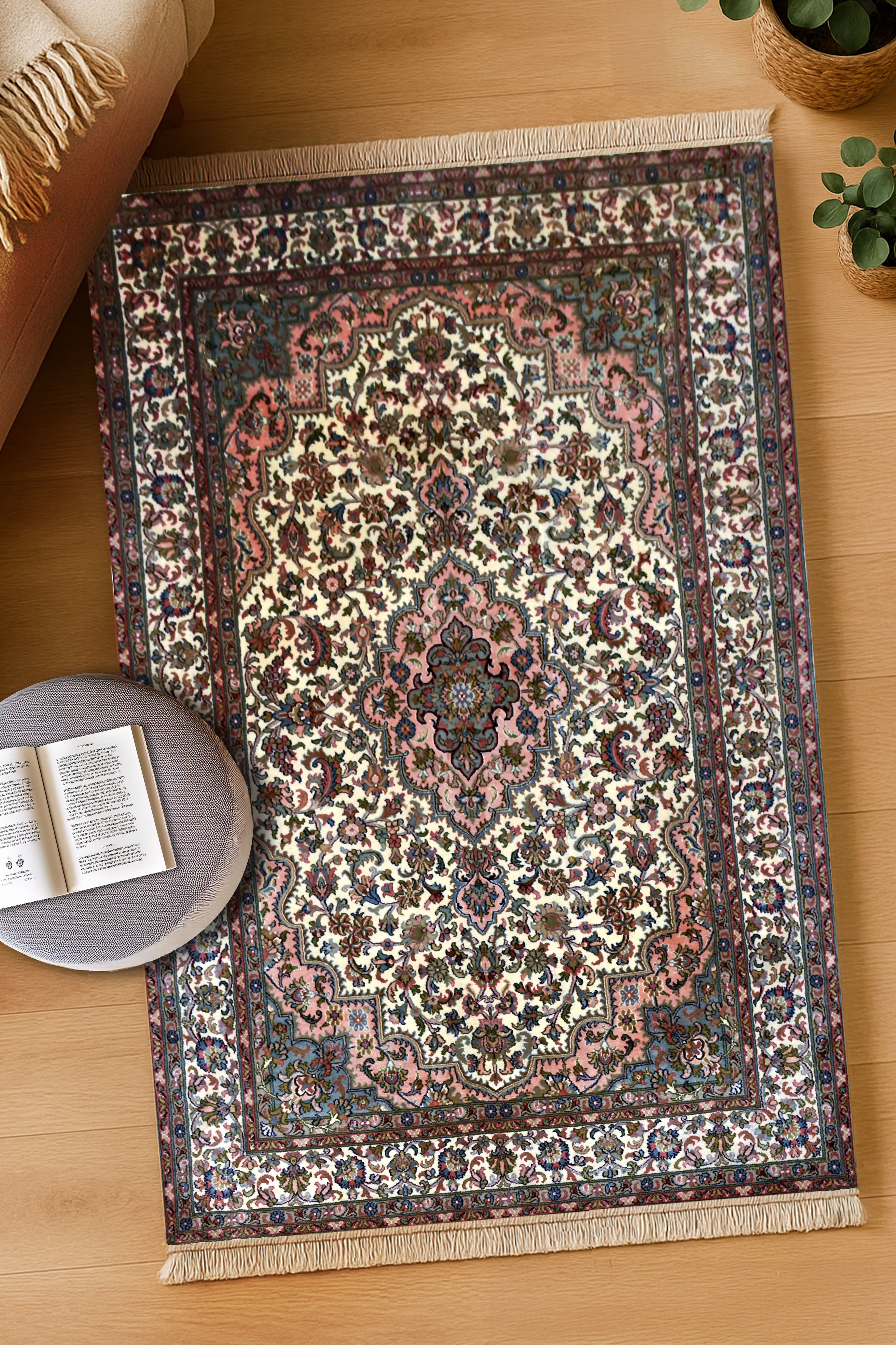 kayoom-kashan-9422-multi-handgewebter-orientteppich-122x182-cm image 3