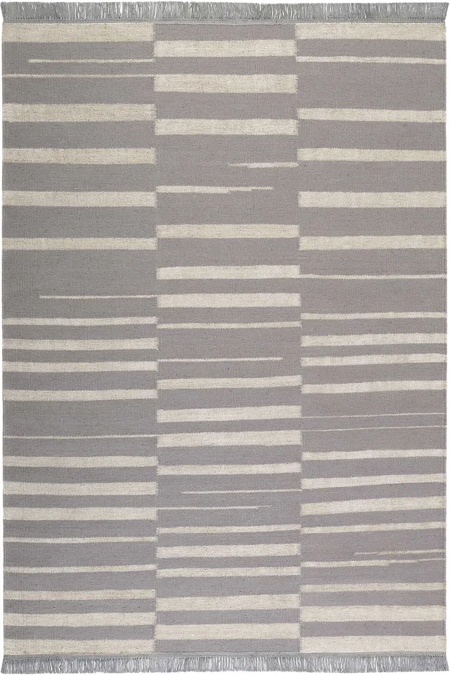 weconhome-kelim-teppich-grau-beige-skid-marks-naturfaser-handgewebt image 1