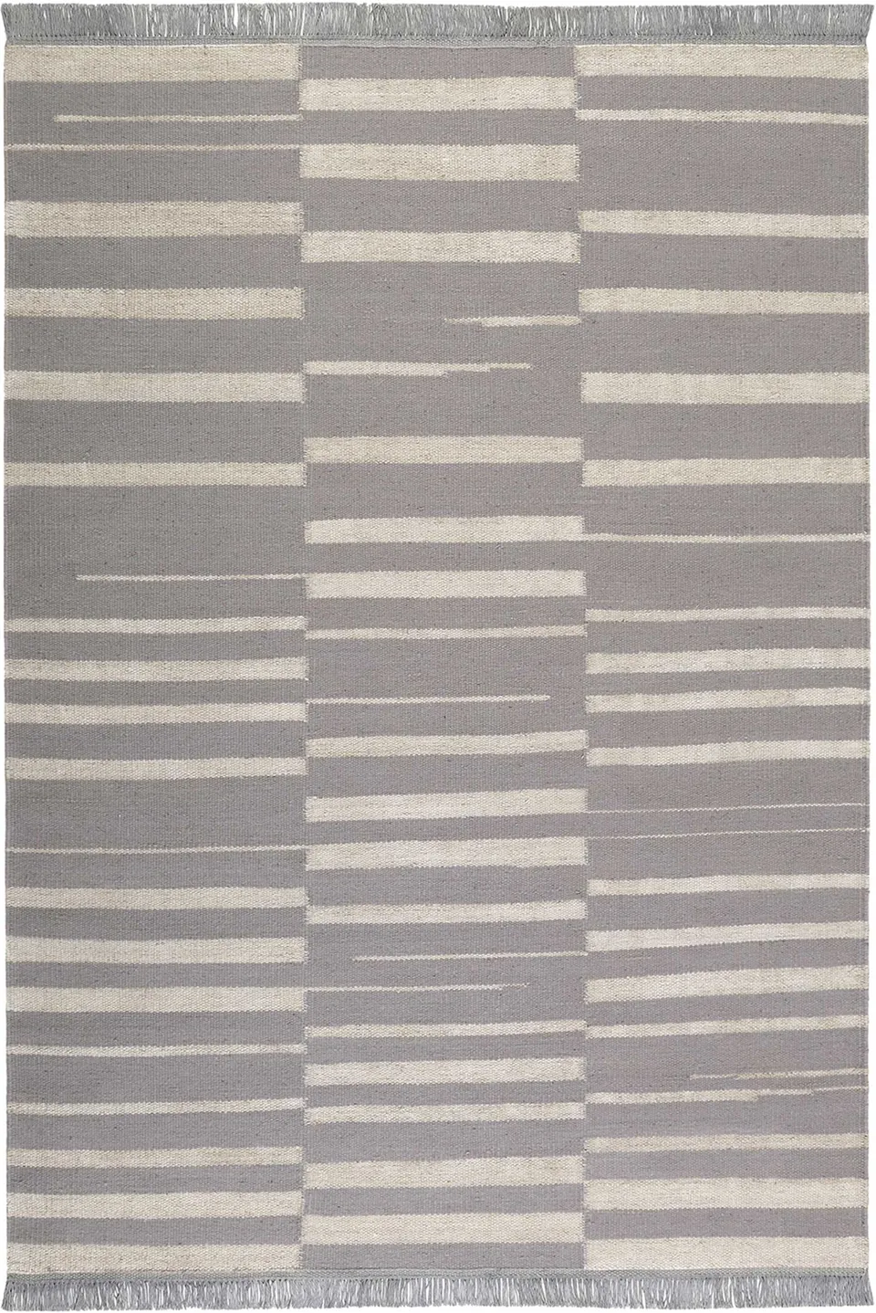 weconhome-kelim-teppich-grau-beige-skid-marks-naturfaser-handgewebt image 1