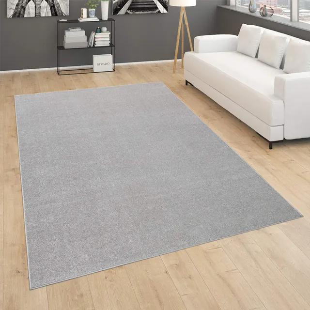 paco-home-kurzflor-teppich-silber-80x250-cm image 1