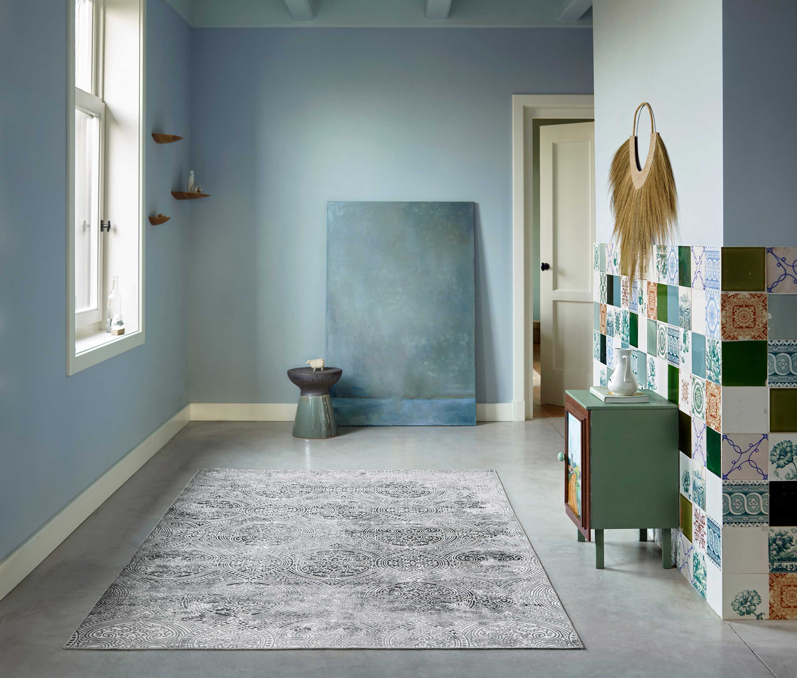 weconhome-grace-teppich-grau-kurzflor-vintage image 8