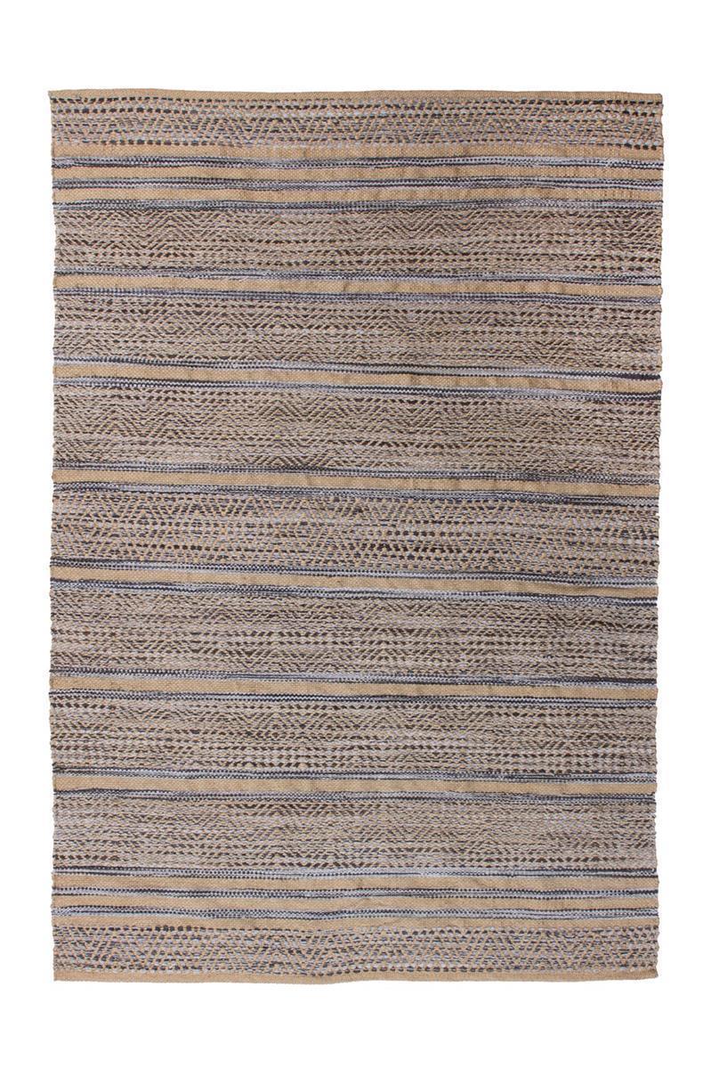 kayoom-sienna-810-handgefertigter-flachflorteppich-aus-baumwolle-und-jute-t-rkis image 1