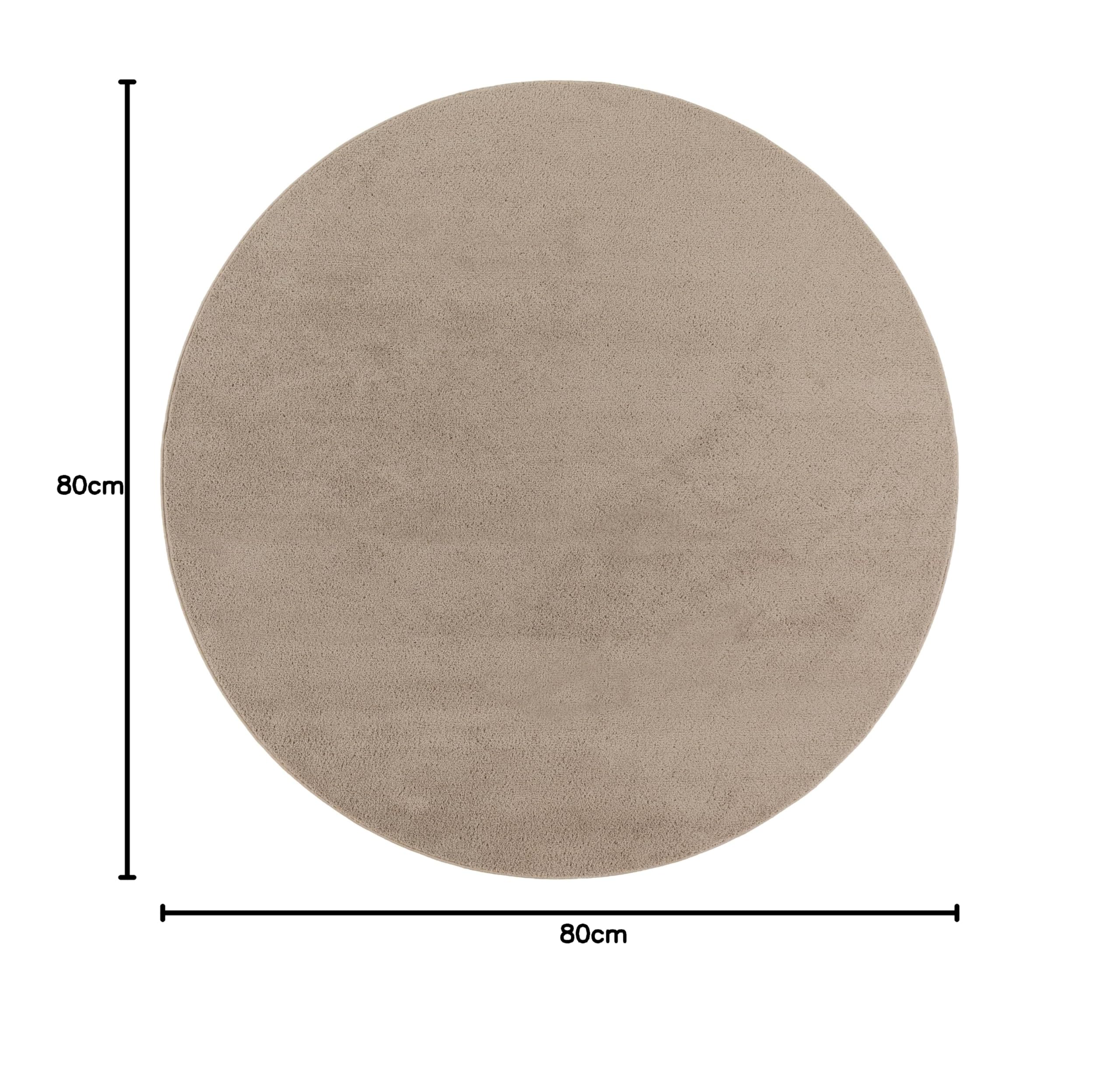 paco-home-kurzflor-teppich-taupe-80-cm-rund-einfarbig image 2