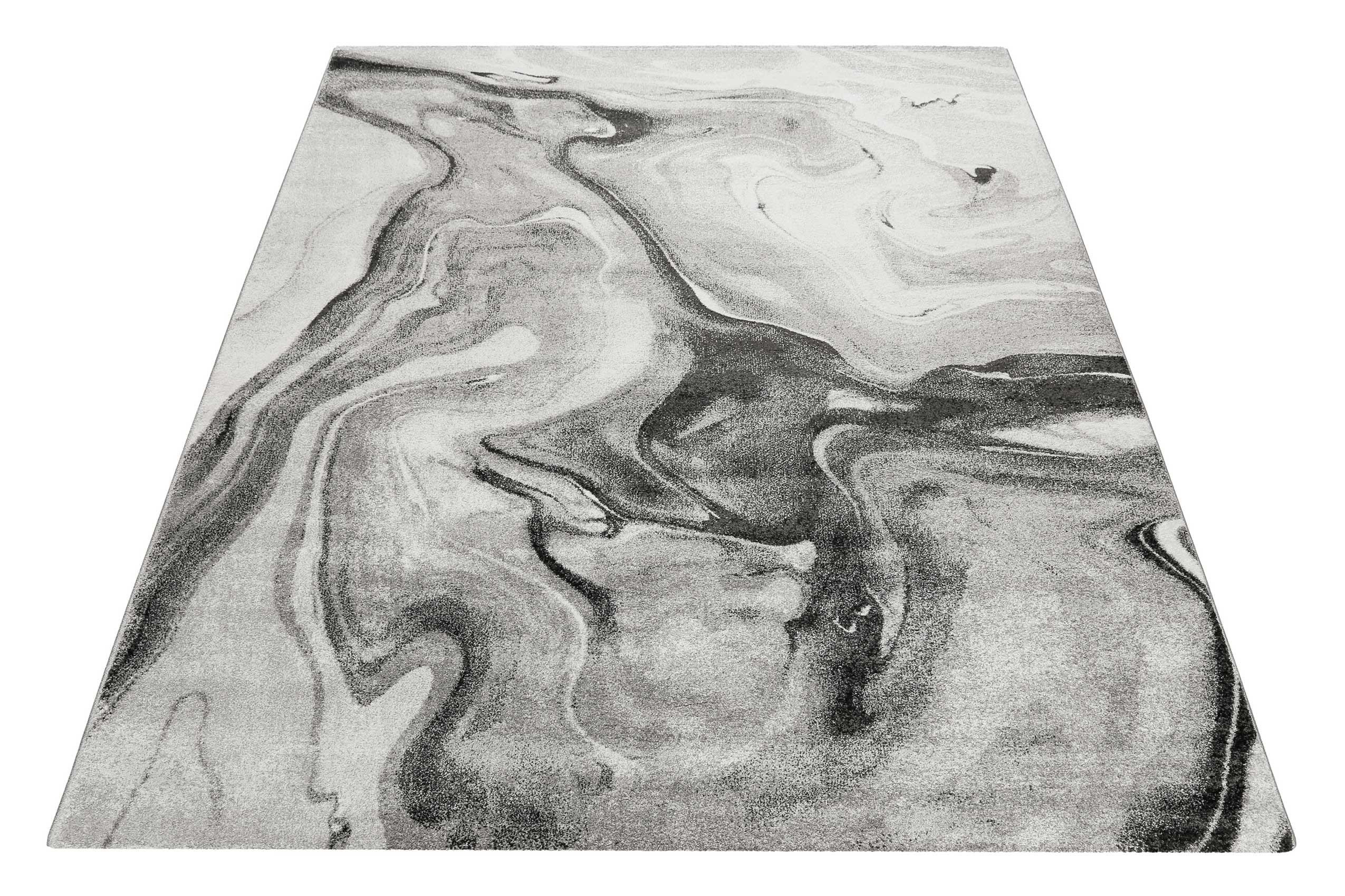 weconhome-kurzflor-teppich-voyage-grau-silber-marmor-optik image 2