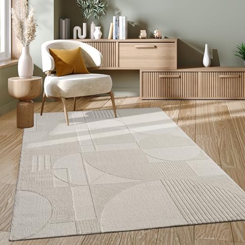 paco-home-metro-kurzflor-teppich-creme-80x150-cm-abstrakt-3d image 8