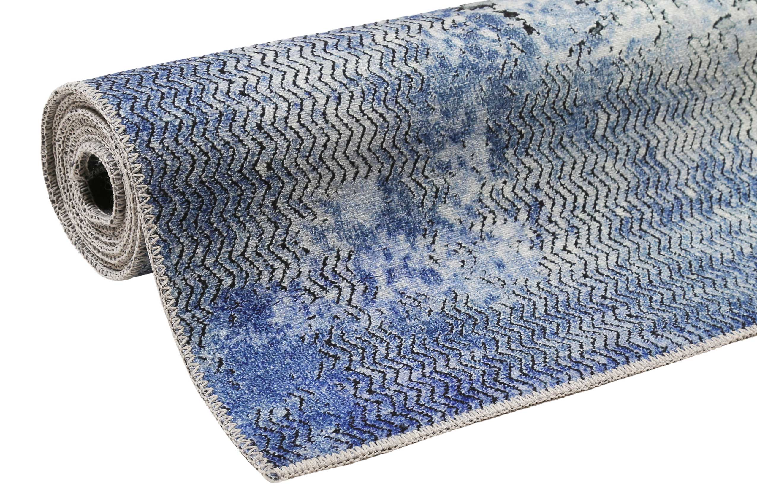 weconhome-radiate-vintage-teppich-blau-grau-kurzflor image 7