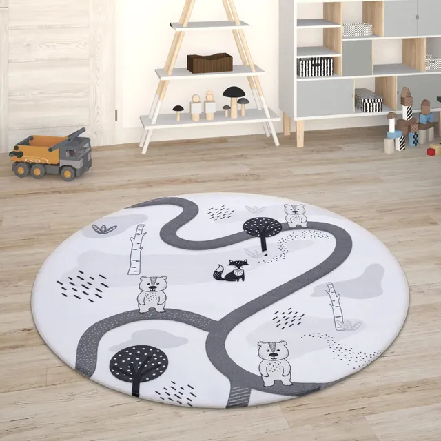 paco-home-kinderteppich-spielteppich-stra-enteppich-rund-120-cm-wei image 1