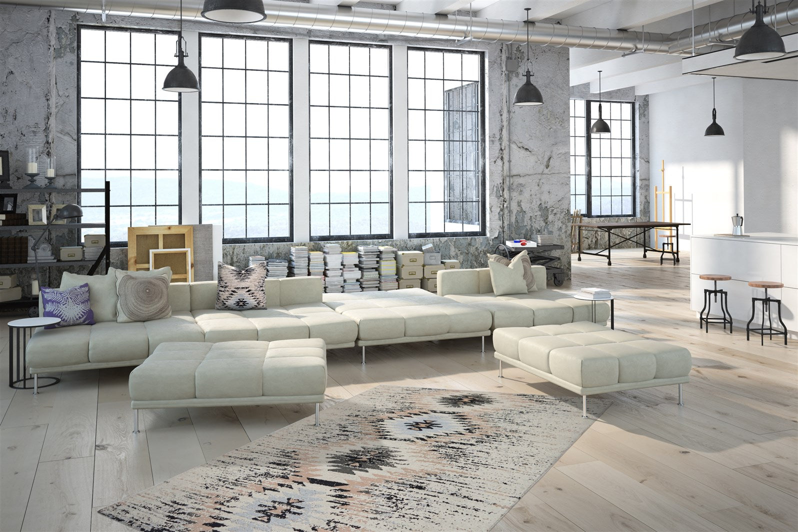 kayoom-solitaire-210-wollteppich-flachflor-handgefertigt-casablanca-design image 3