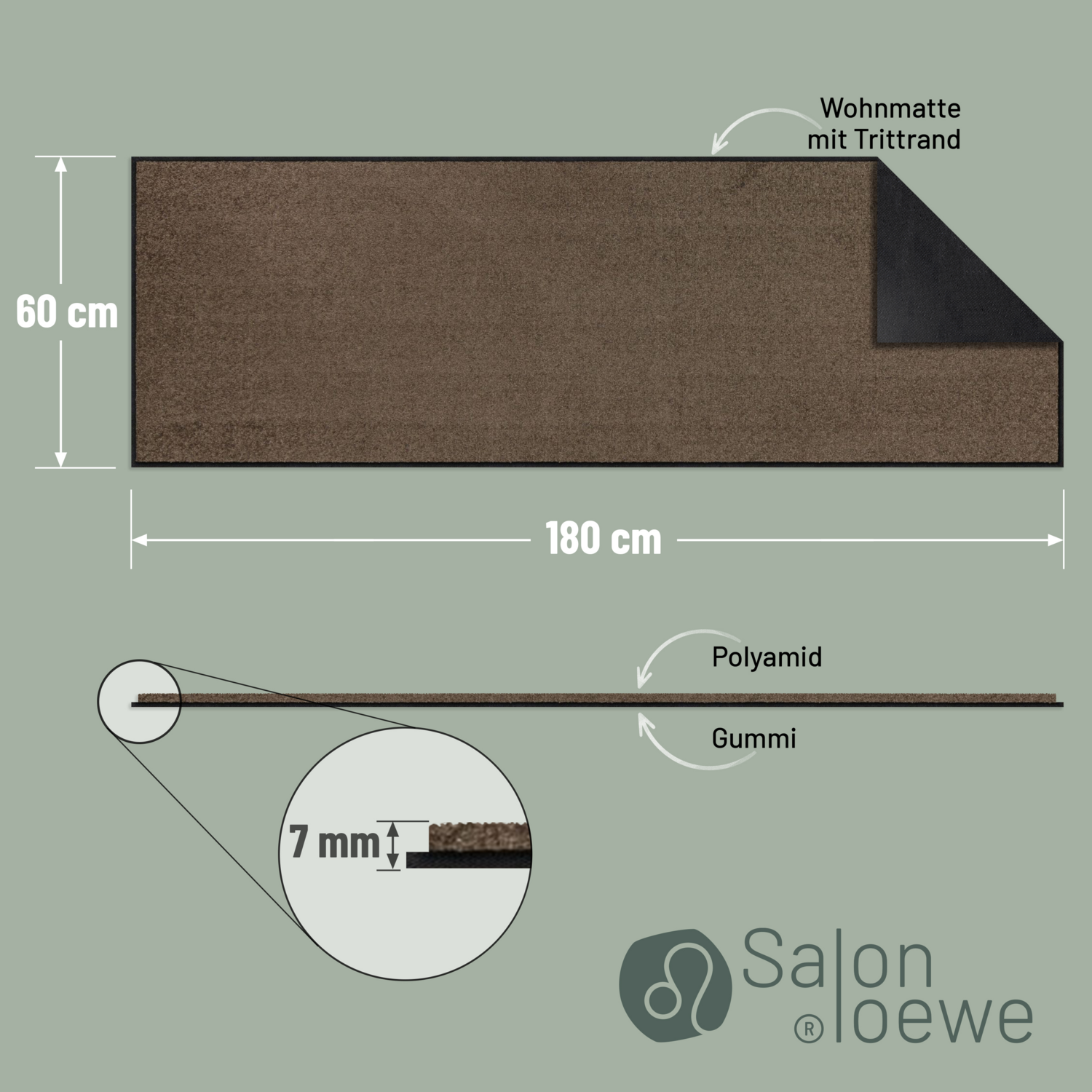 salonloewe-uni-l-ufer-60-x-180-cm-taupe-polyamid-rutschfest-waschbar image 3