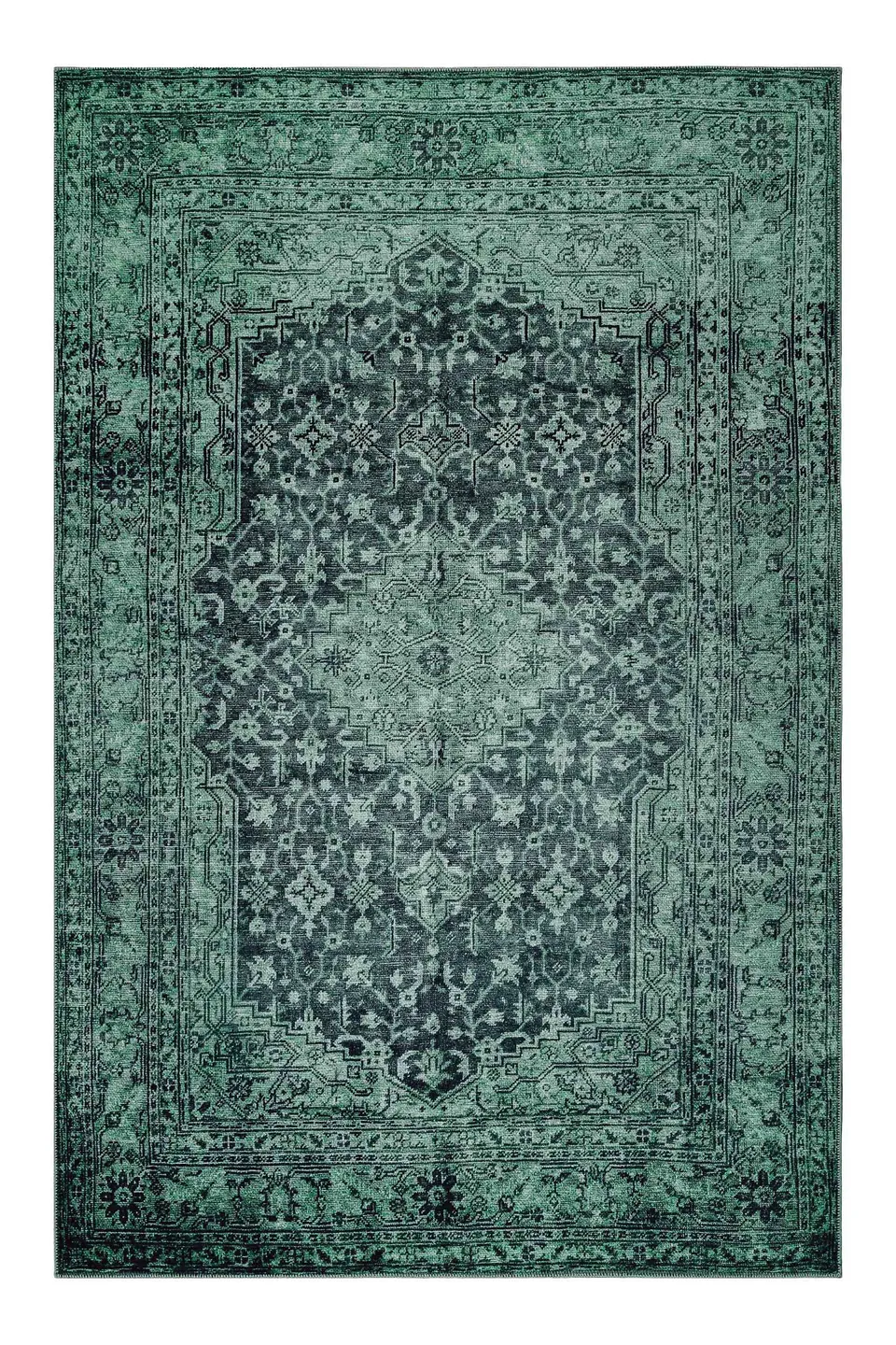 weconhome-2nd-avenue-teppich-anthrazit-gr-n-vintage-used-look image 1