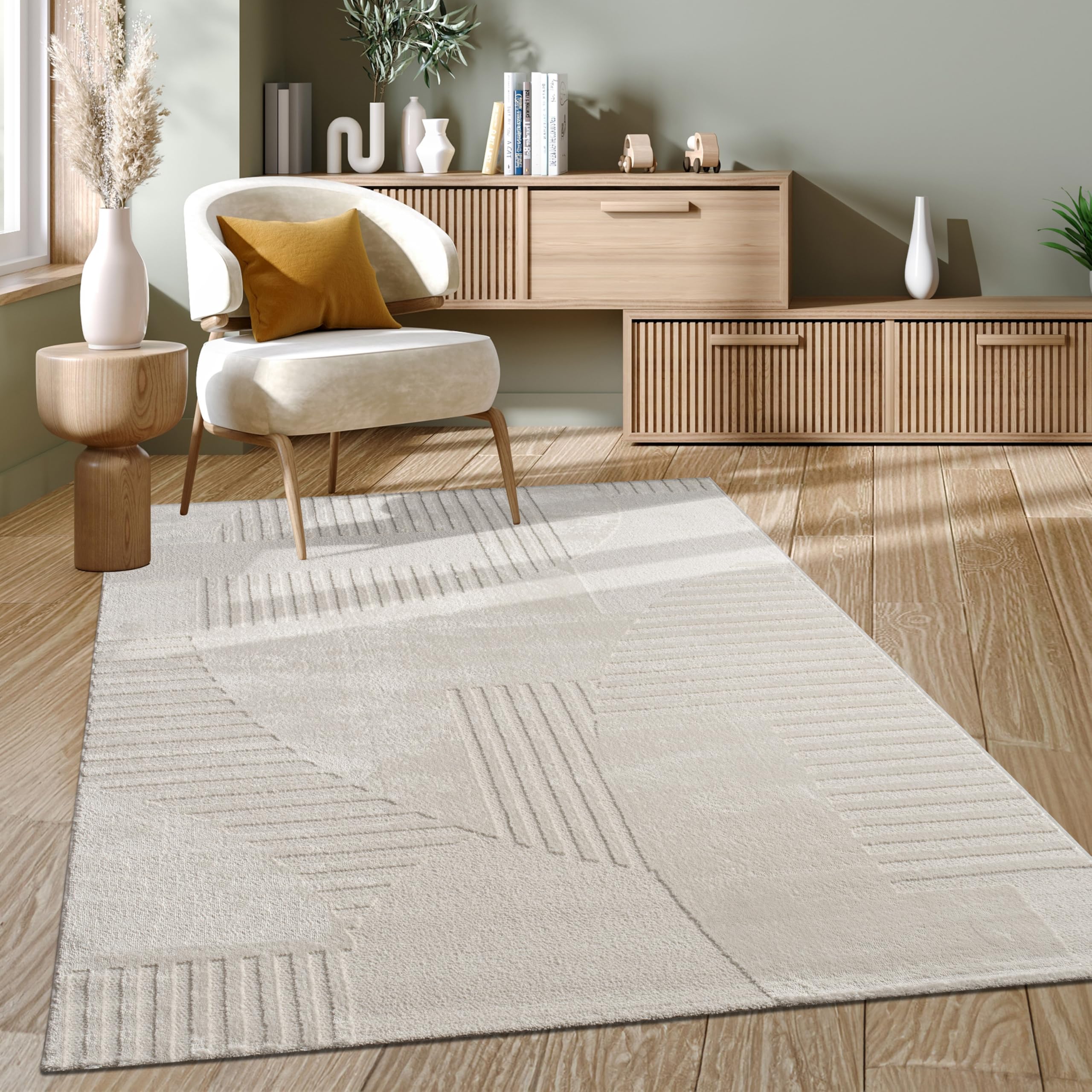 paco-home-metro-kurzflor-teppich-creme-80x150-cm-abstrakt-3d image 6