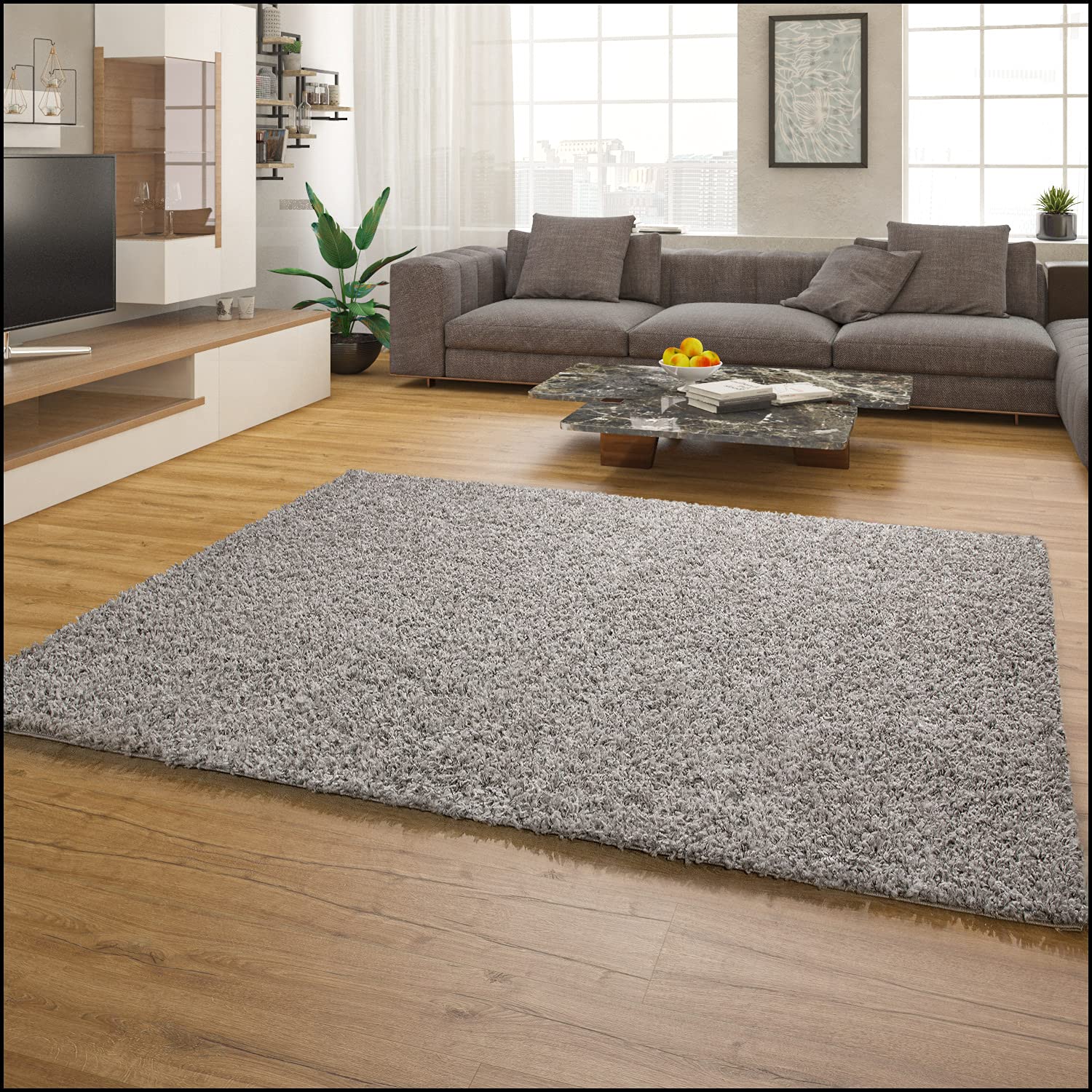 paco-home-shaggy-plus-hochflor-teppich-grau-160x220-cm image 2