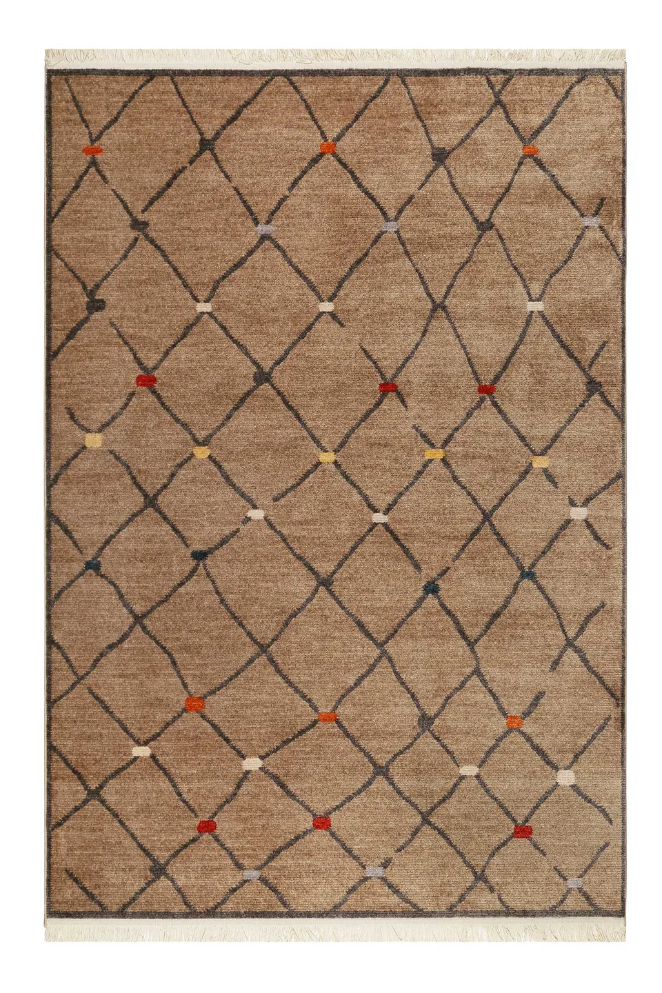 weconhome-march-bonsecours-teppich-braun-kurzflor-b-ware-kelim-muster-120x170-cm image 1
