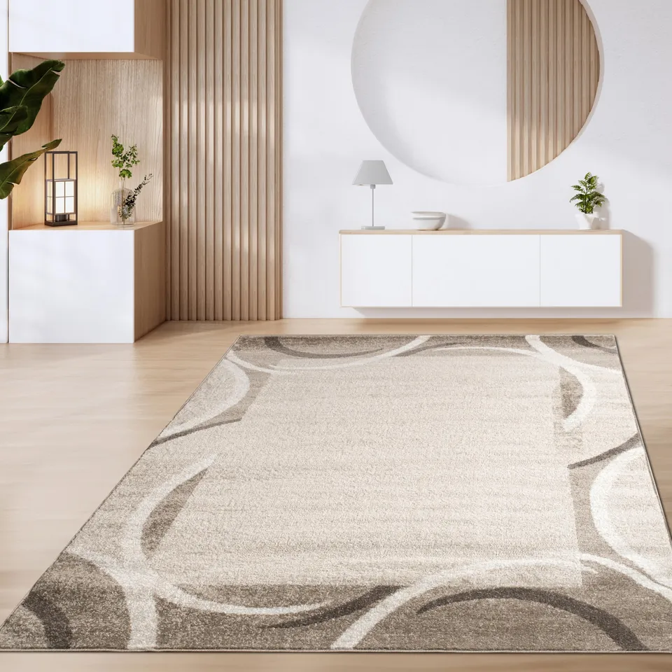 paco-home-vintage-kurzflor-teppich-80x150-cm-braun-beige-geometrisch image 1