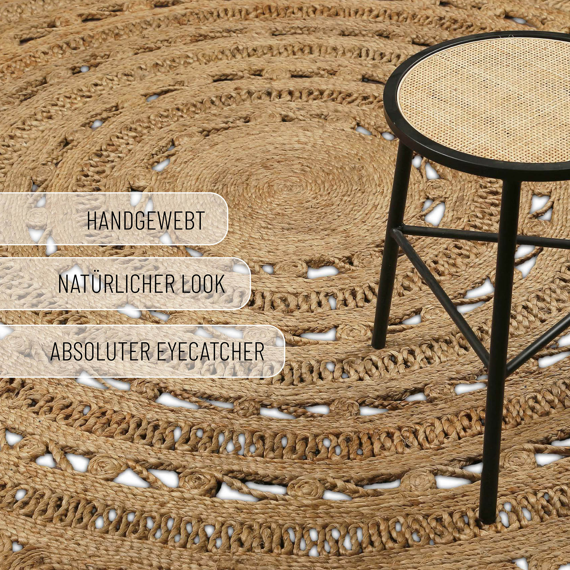 weconhome-green-looop-bloom-jute-teppich-rund-handgewebt-aus-100-reiner-jute-flo image 5