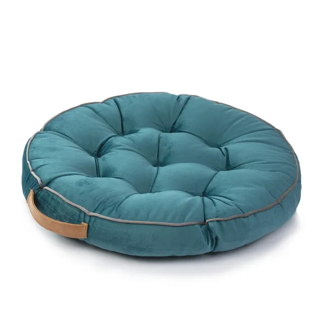 paco-home-cotton-bodenkissen-rund-uni-t-rkis-58x58x6-cm image 1