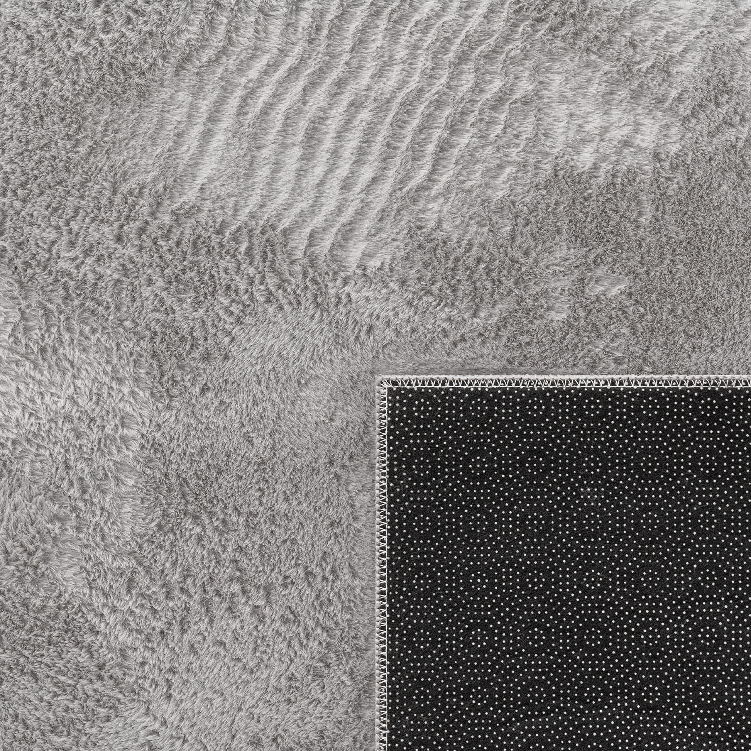 paco-home-teddy-shaggy-hochflor-teppich-einfarbig-grau-60x90-cm image 4