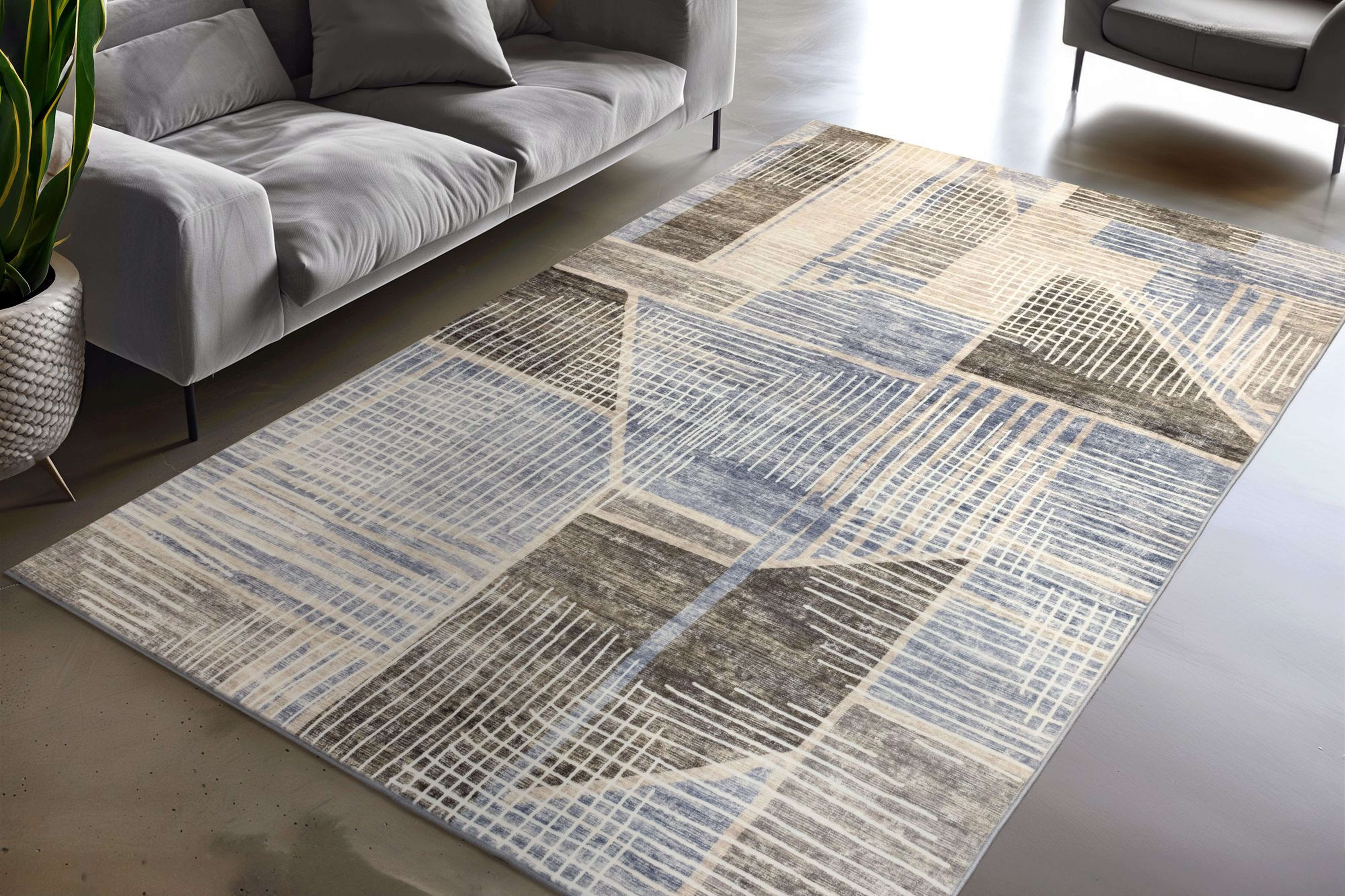kayoom-visionary-129-taupe-kurzflor-teppich-aus-polyester-6-mm-flor-verschiedene image 5
