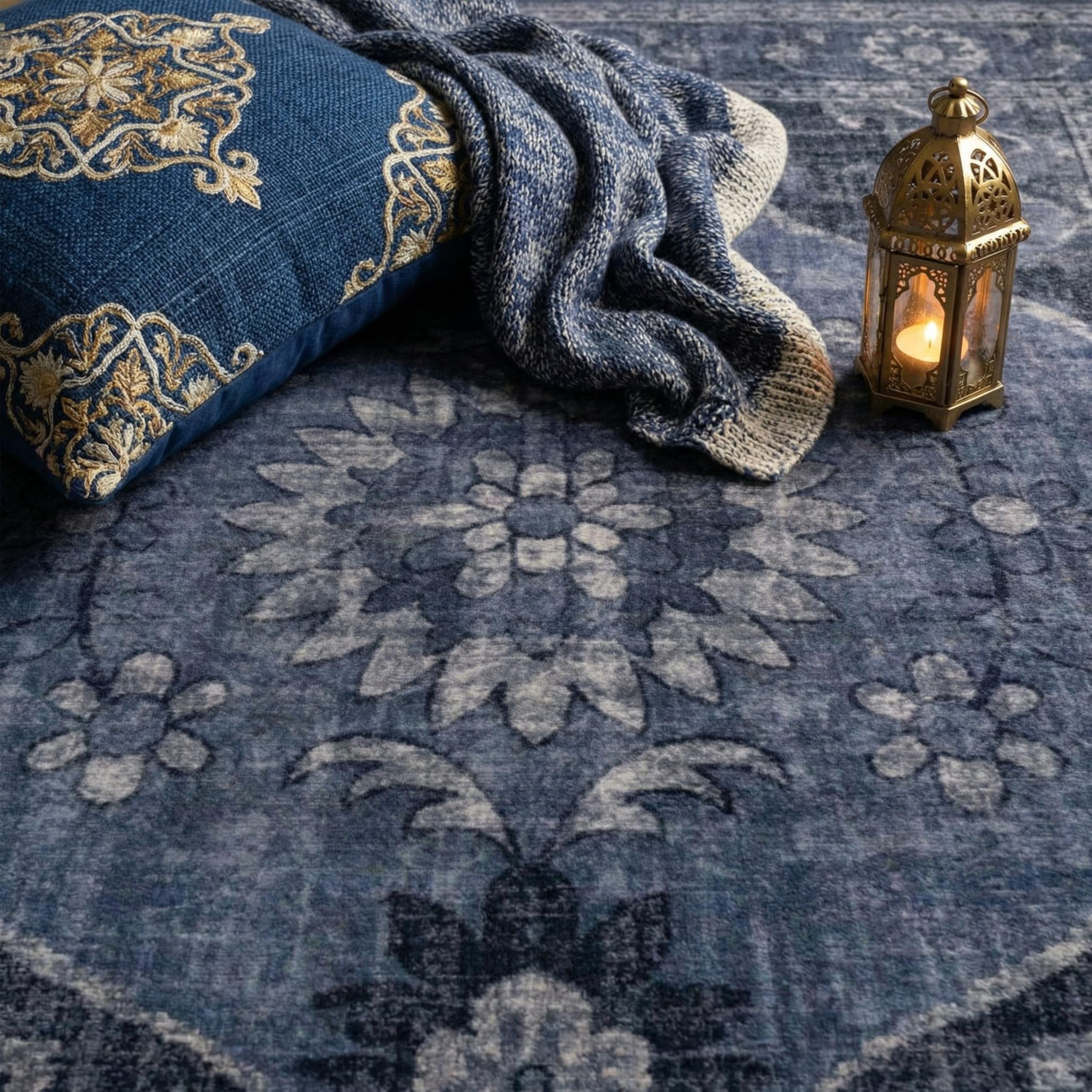 paco-home-passion-vintage-teppich-200x280-cm-blau-waschbar-rutschfest image 2