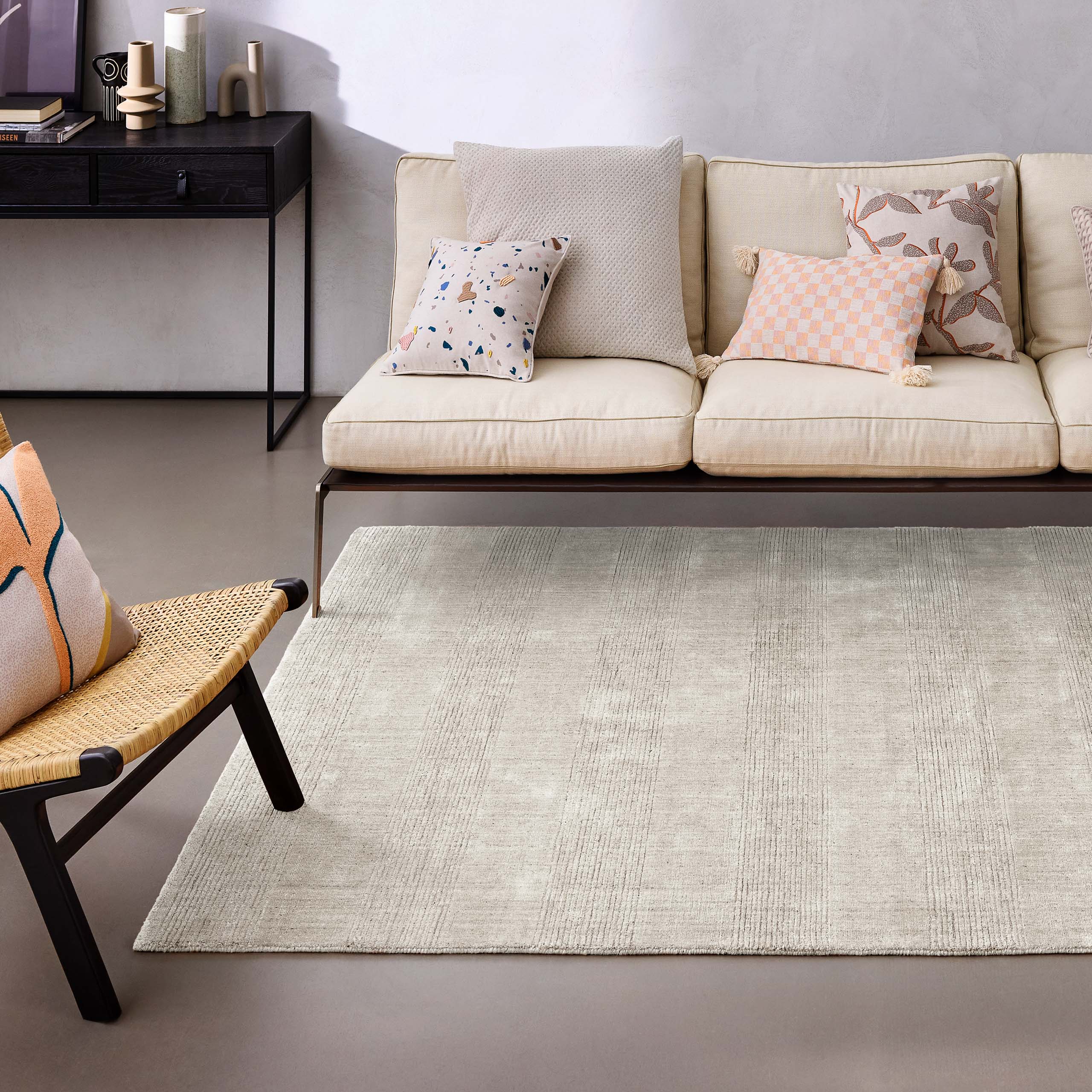 weconhome-seattle-kurzflor-teppich-perl-wei-tencel-wolle image 2