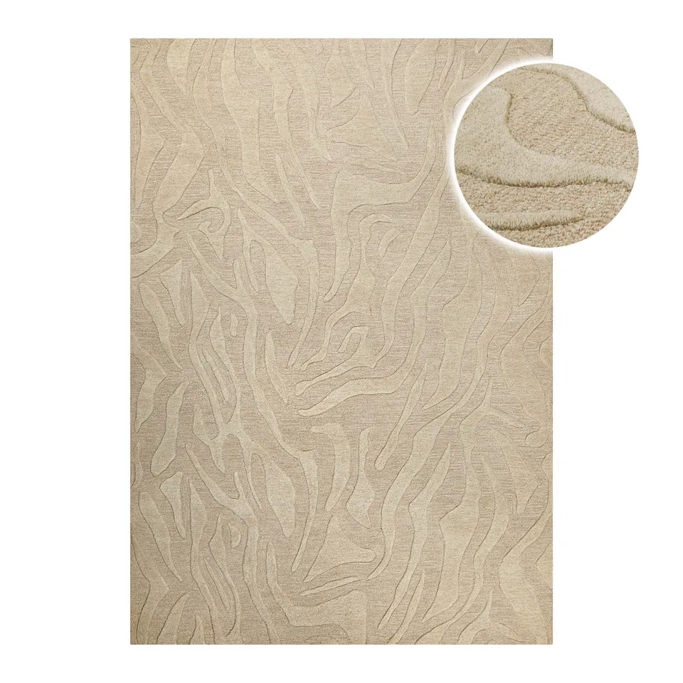weconhome-lior-kurzflorteppich-beige-aus-schurwolle image 1