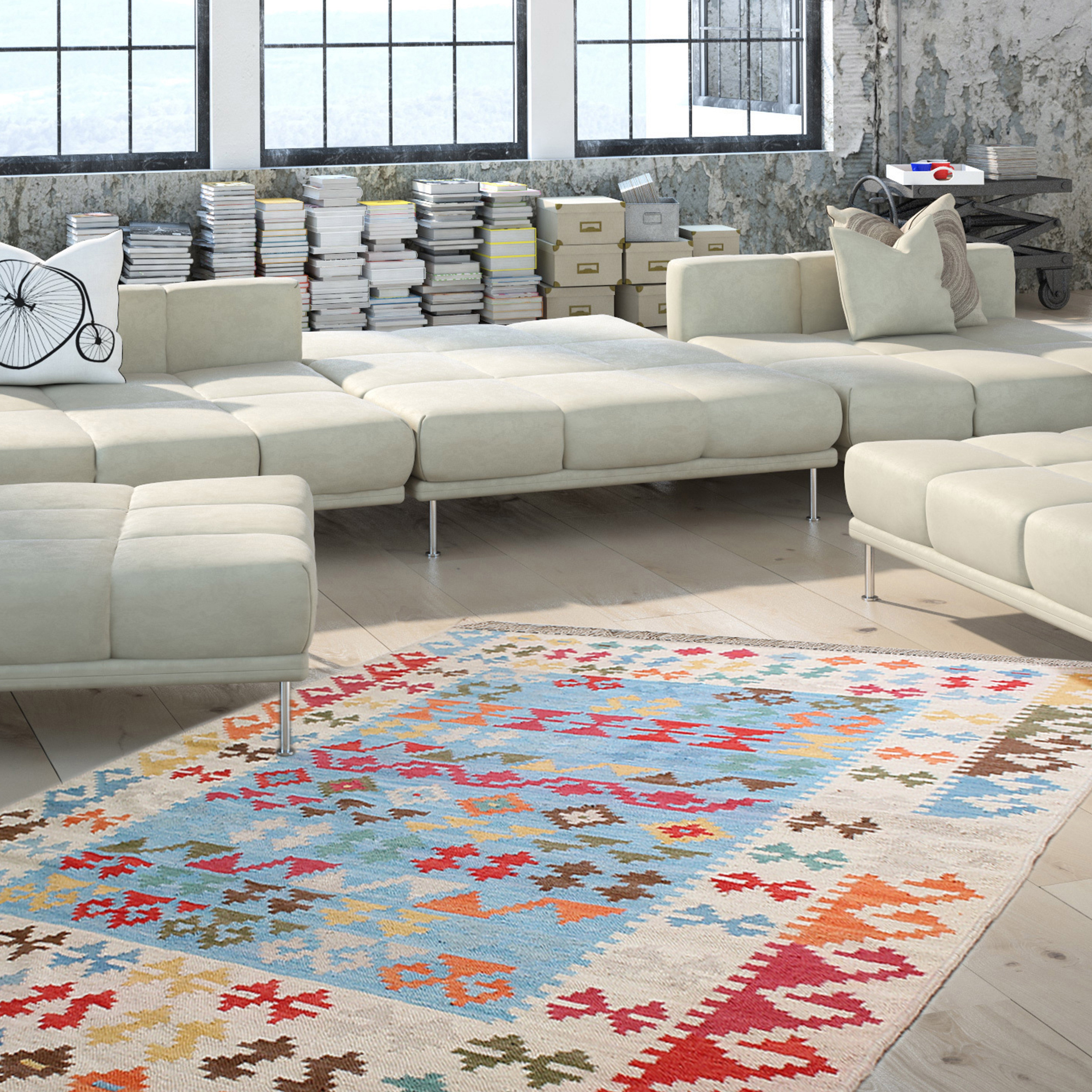 kayoom-kilim-de-luxe-115-flachflorteppich-im-orient-design image 5