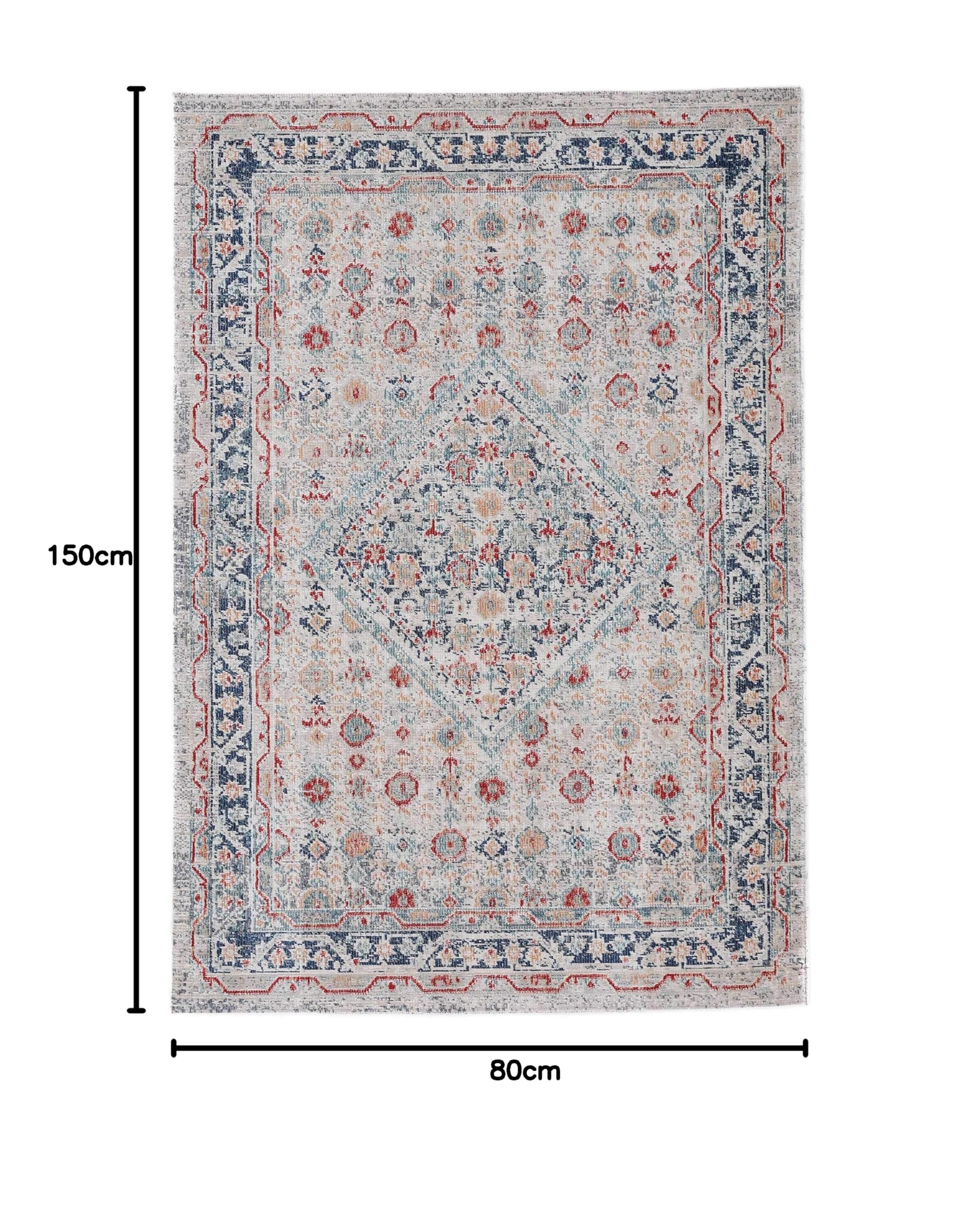 carpetfine-flachgewebeteppich-noah-hellgrau-80x150-cm-moderner-vintage-teppich-f image 2