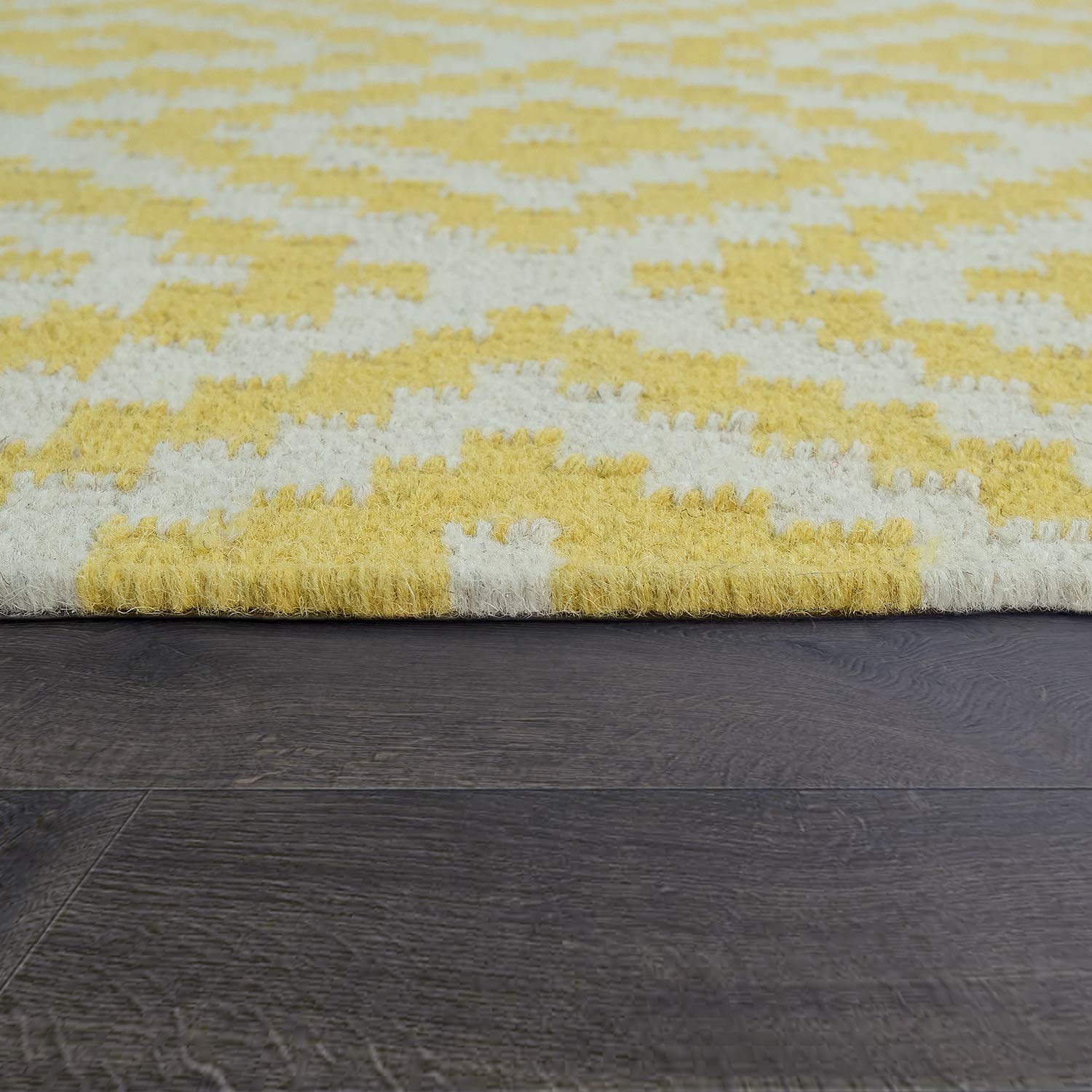 paco-home-skandi-kilim-teppich-handgewebt-rauten-gelb-wei-80x150-cm image 2
