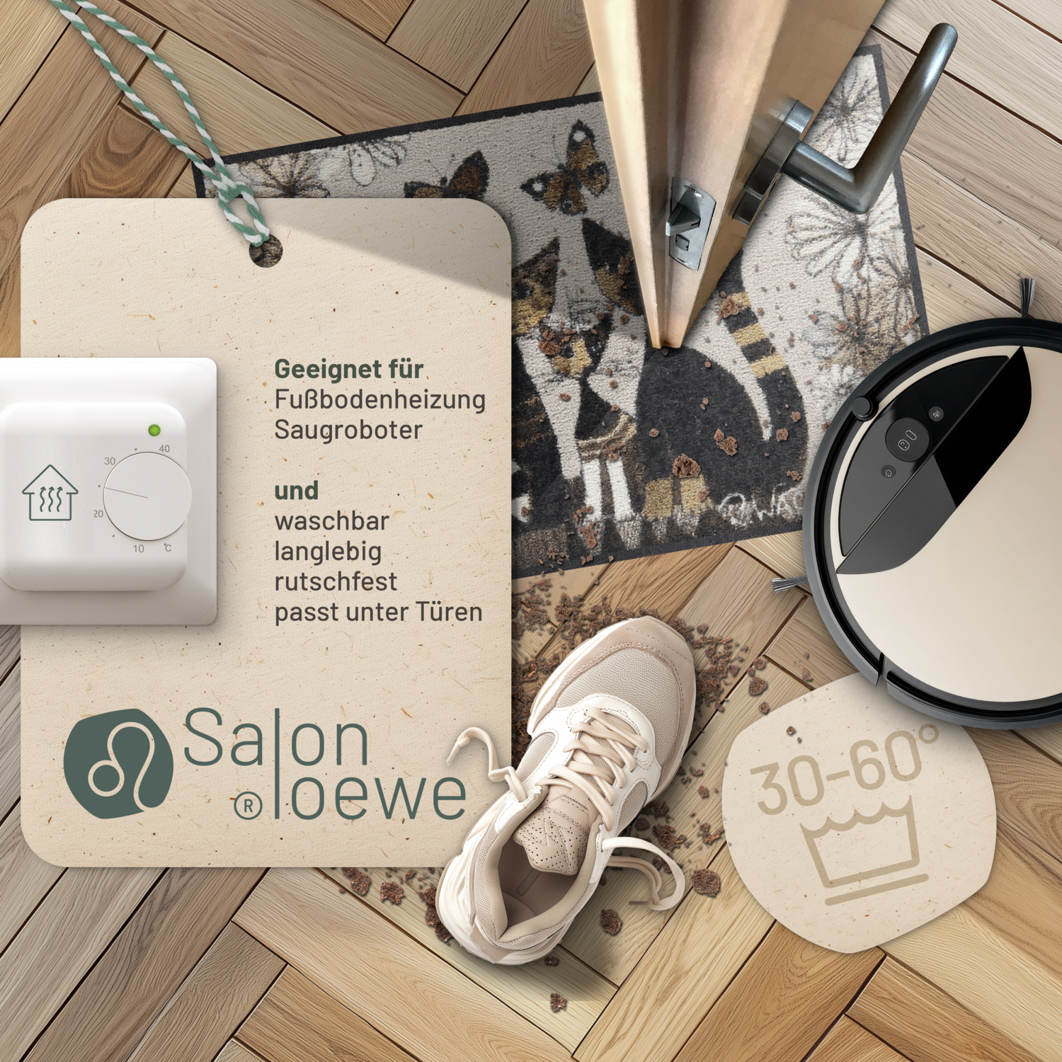salonloewe-gatti-con-fiori-eingangsmatte-50-x-75-cm-katzenmotiv-fu-matte-aus-pol image 3