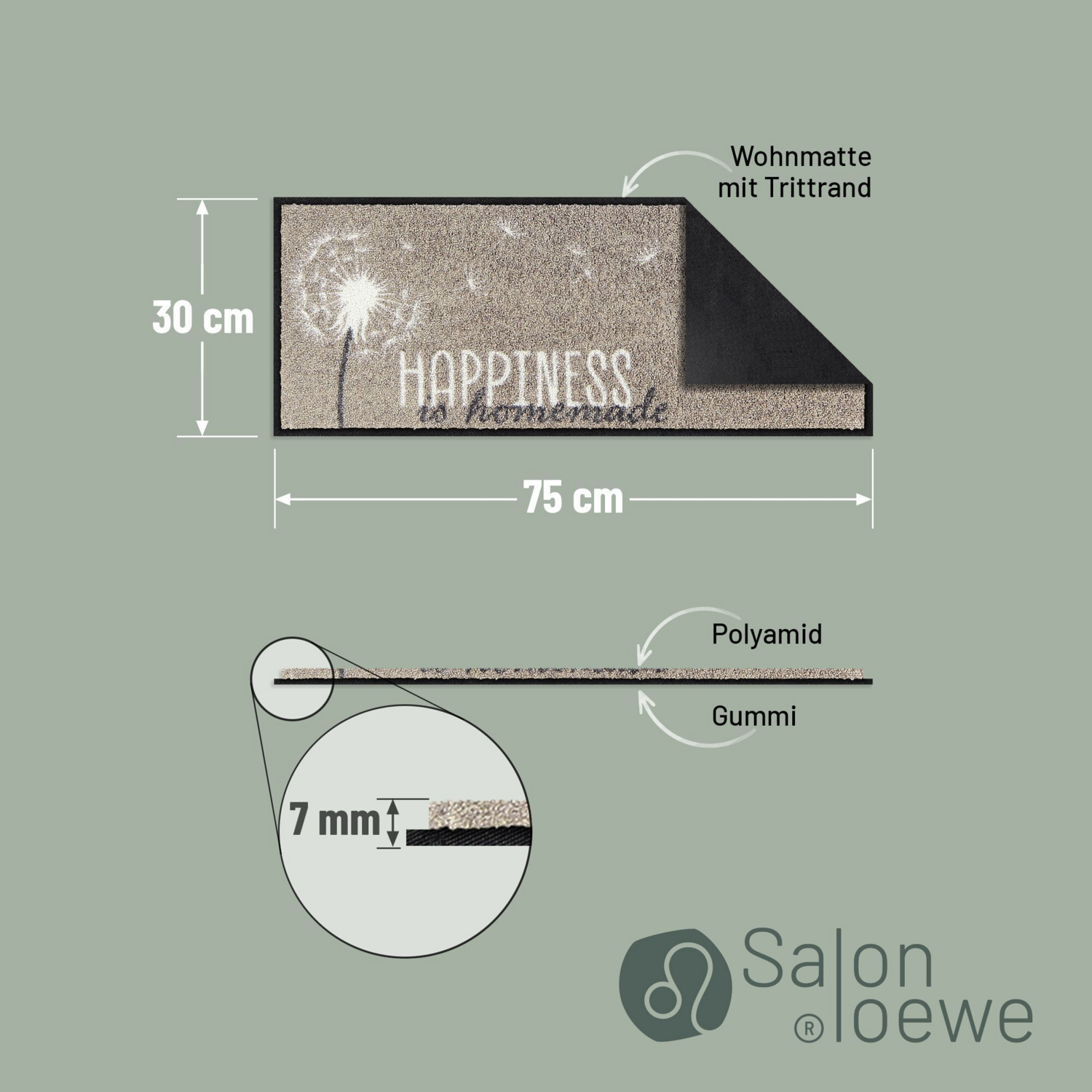 salonloewe-happiness-is-homemade-minimatte-30-x-75-cm-beige-kompakte-fu-matte-f- image 4