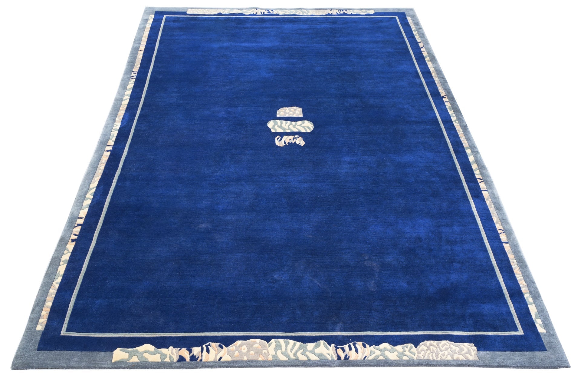 weconhome-handgekn-ptpfer-tibeter-teppich-blau-retro-bord-re image 5