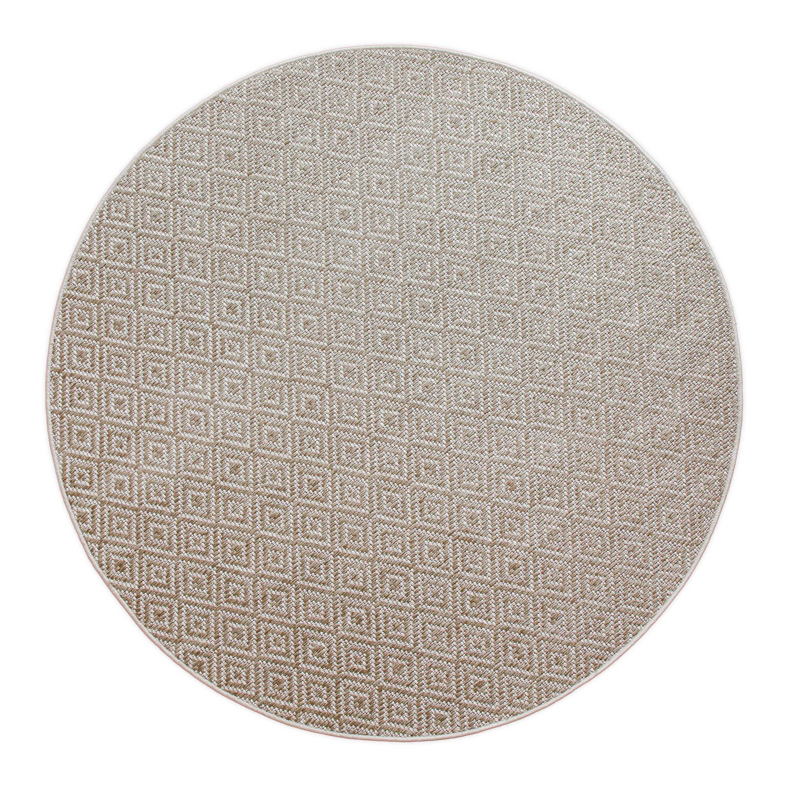 weconhome-in-outdoor-teppich-rund-creme-wei-pflegeleicht-wetterfest-miami-beach image 1
