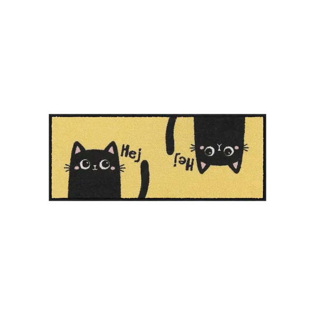 salonloewe-hej-cats-minimatte-30-x-75-cm-verspielte-katzen-fu-matte-waschbar-mad image 1