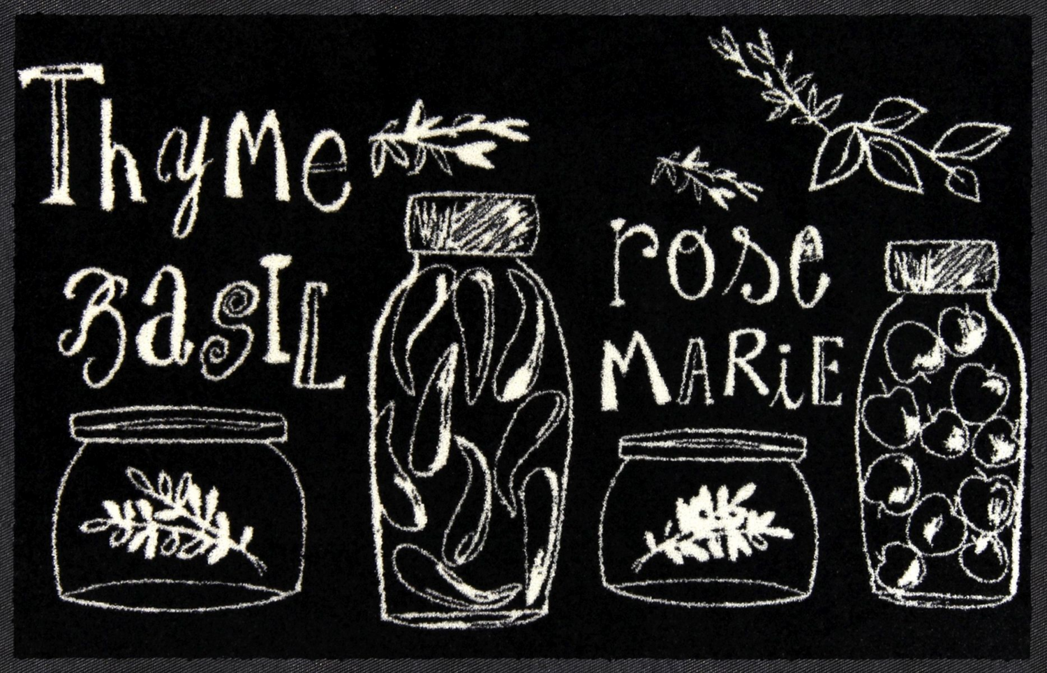 salonloewe-thyme-and-rose-eingangsmatte-45-x-70-cm-kr-utermotiv-in-schwarz-wei image 1