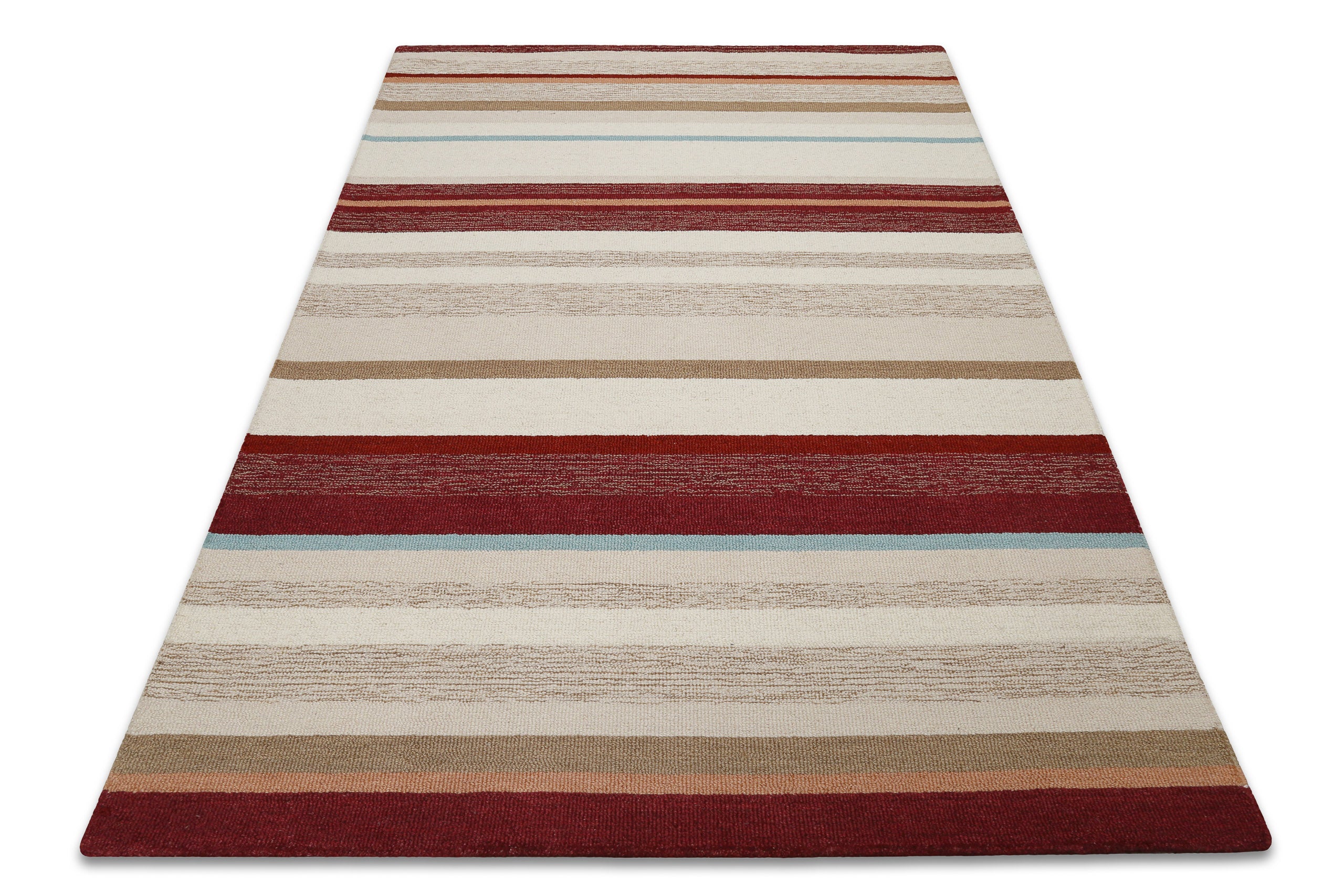 weconhome-sally-kurzflorteppich-beige-multi-streifen-aus-schurwolle image 3