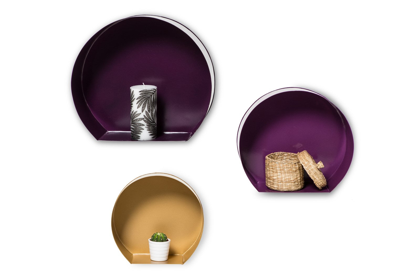 kayoom-wandregal-set-triple-125-3er-set-moderne-farben-rundes-design image 8