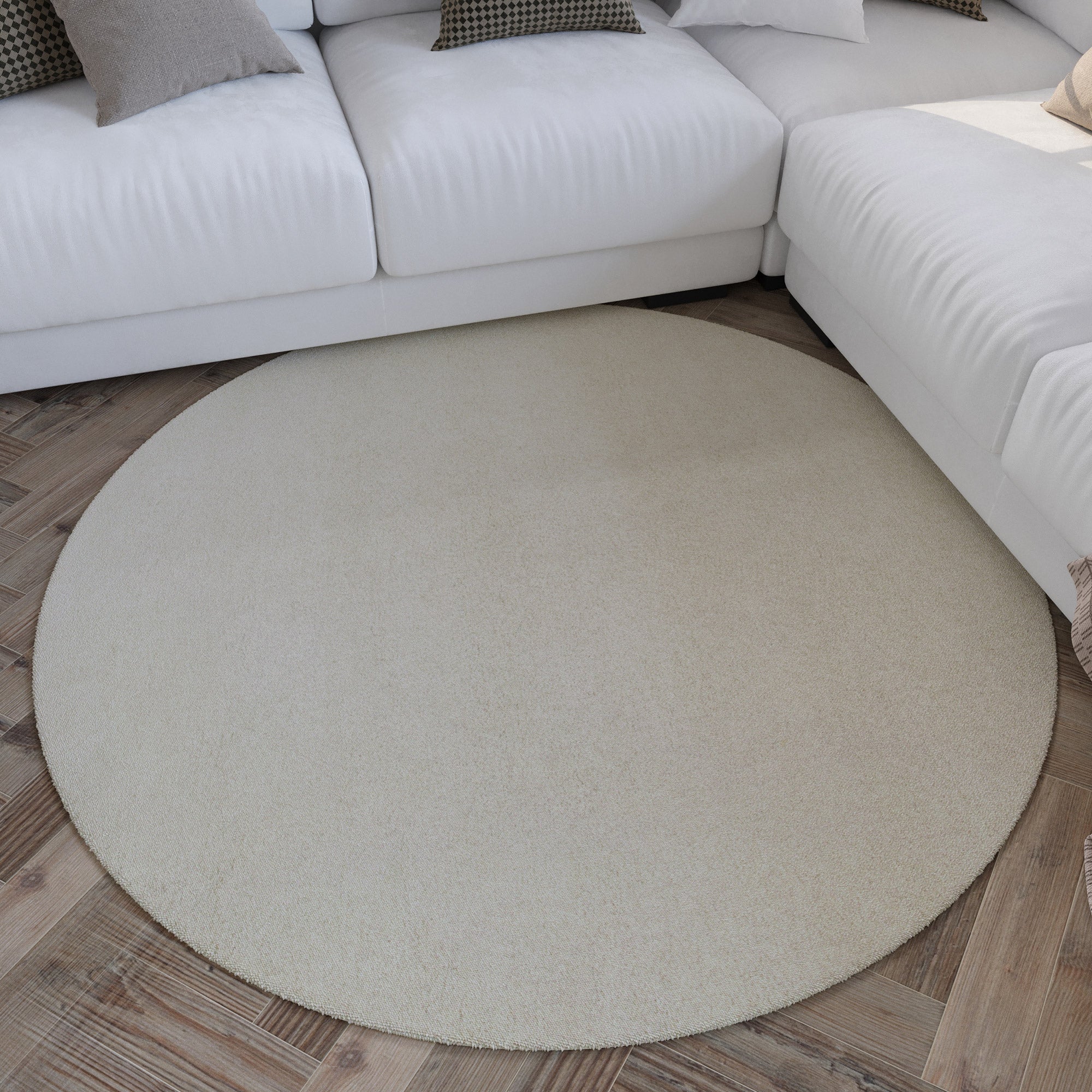 weconhome-kurzflor-teppich-rund-hamptons-fortythree-creme-wei-schurwolle image 2