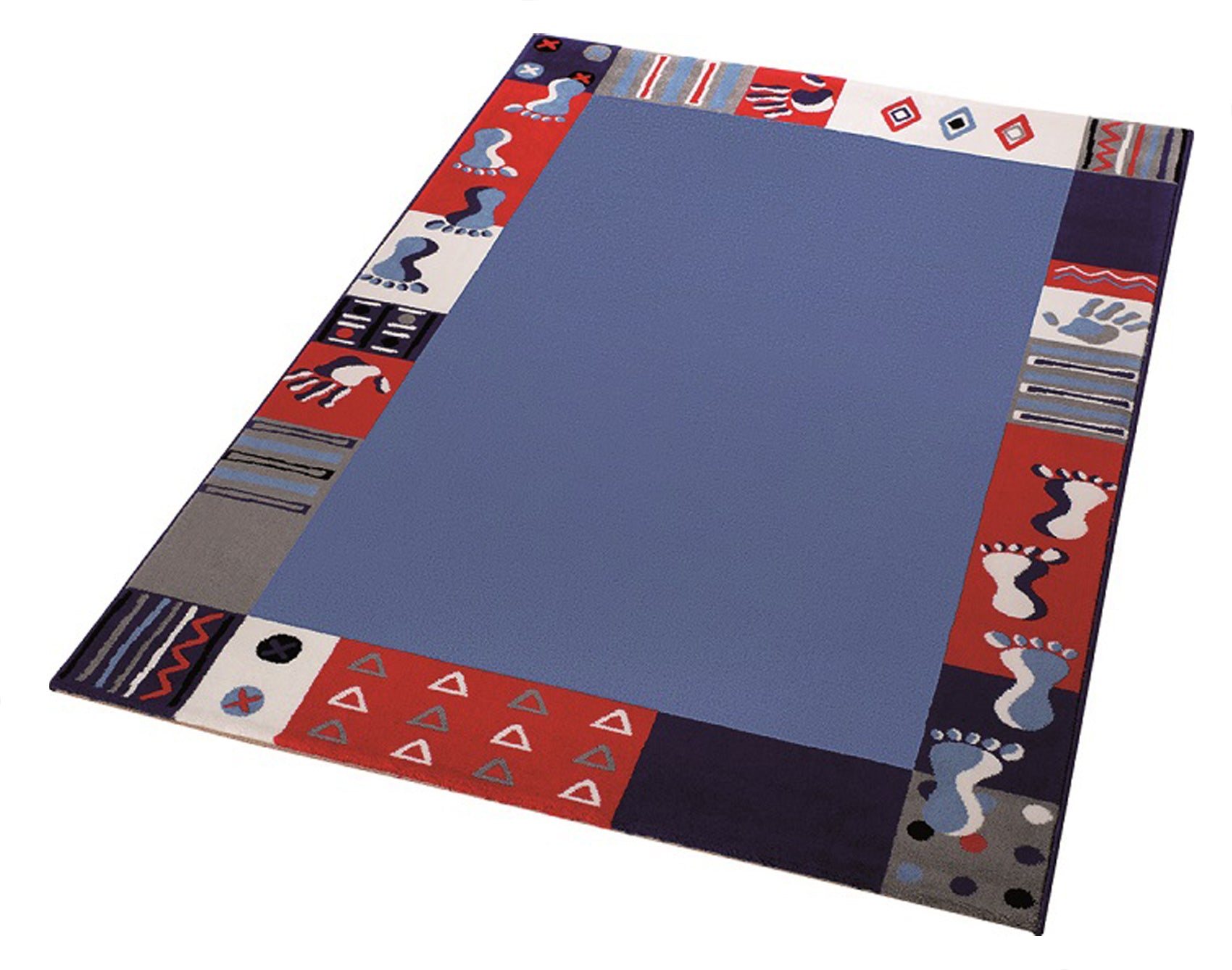 weconhome-kinderteppich-hand-feet-blau-gewebt-weicher-mikrofaser-flor-oeko-tex-z image 2