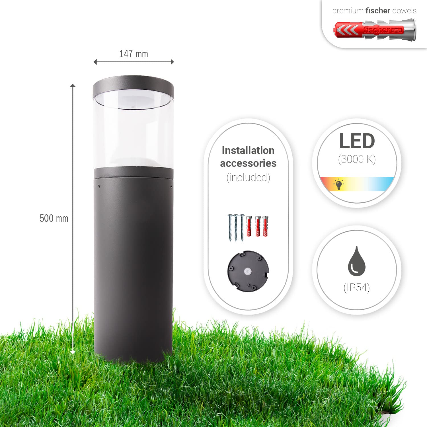 paco-home-led-pollerleuchte-outdoor-50-cm-anthrazit-aluminium-ip54-e27 image 5